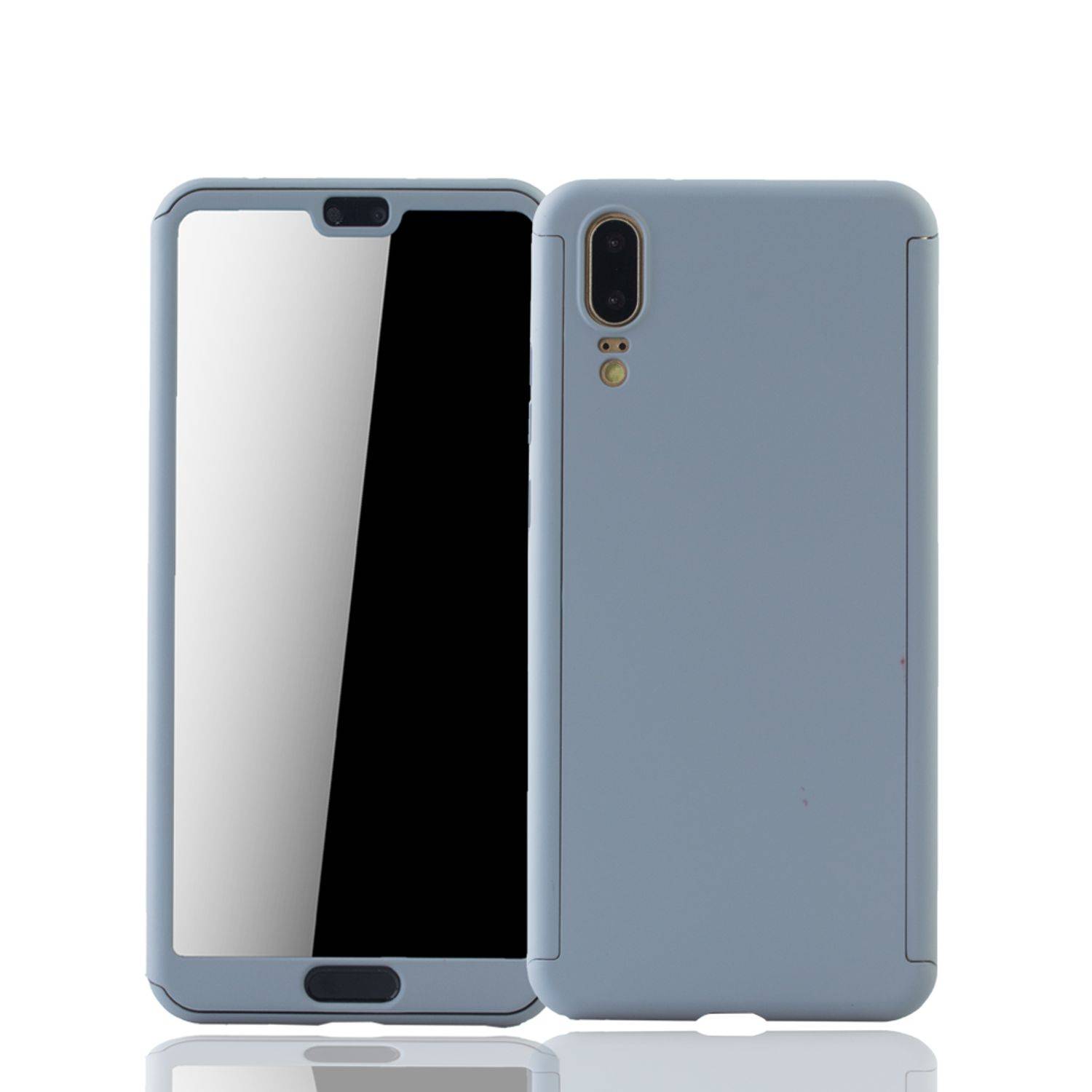 Huawei P20 Handyhülle 360 Grad Schutz Full Cover Grau
