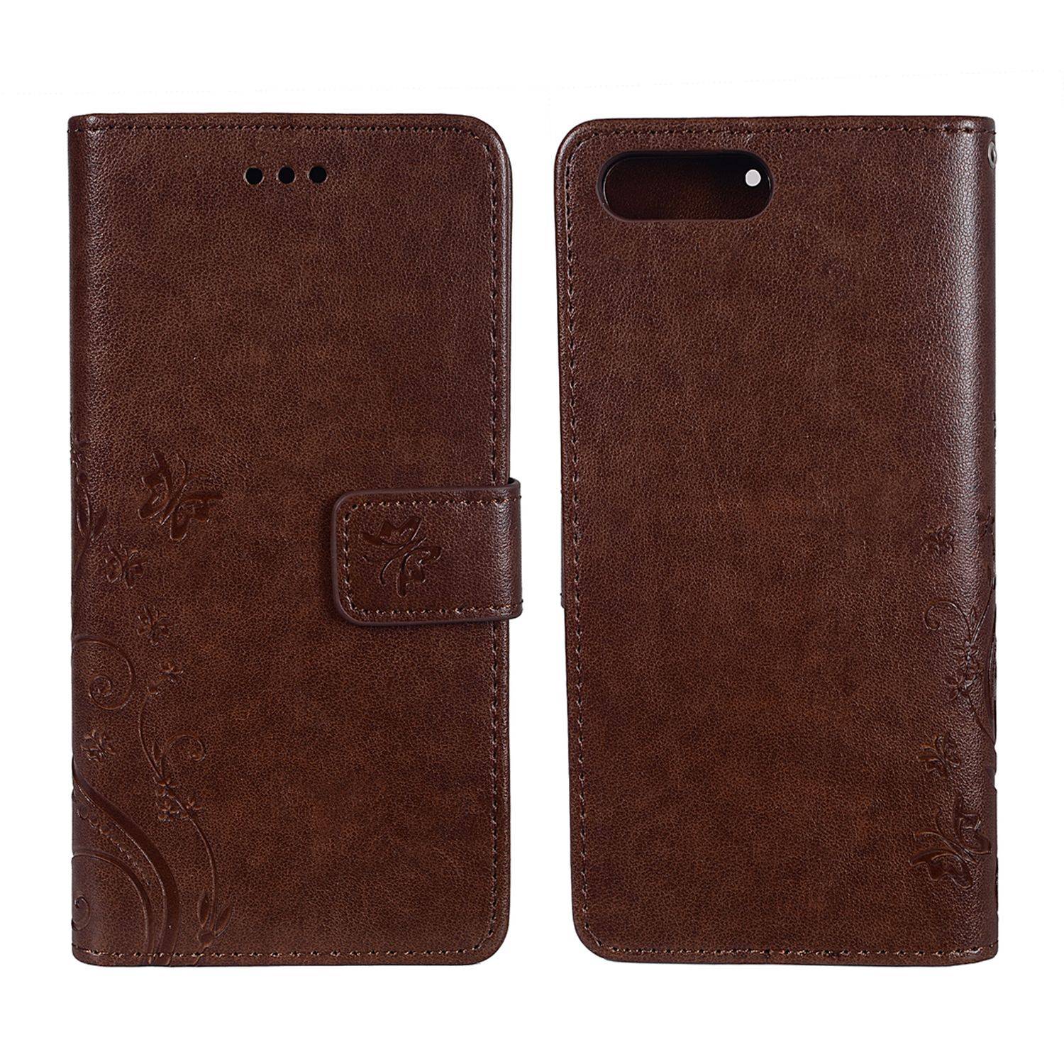 Apple iPhone 8 Plus Handyhülle Bookcover Braun