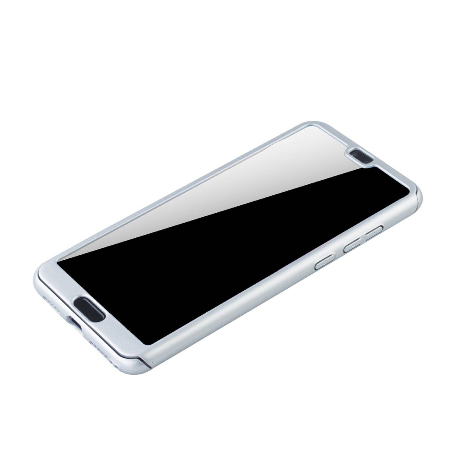 Huawei P20 Pro Handyhülle 360 Grad Schutz Full Cover Silber