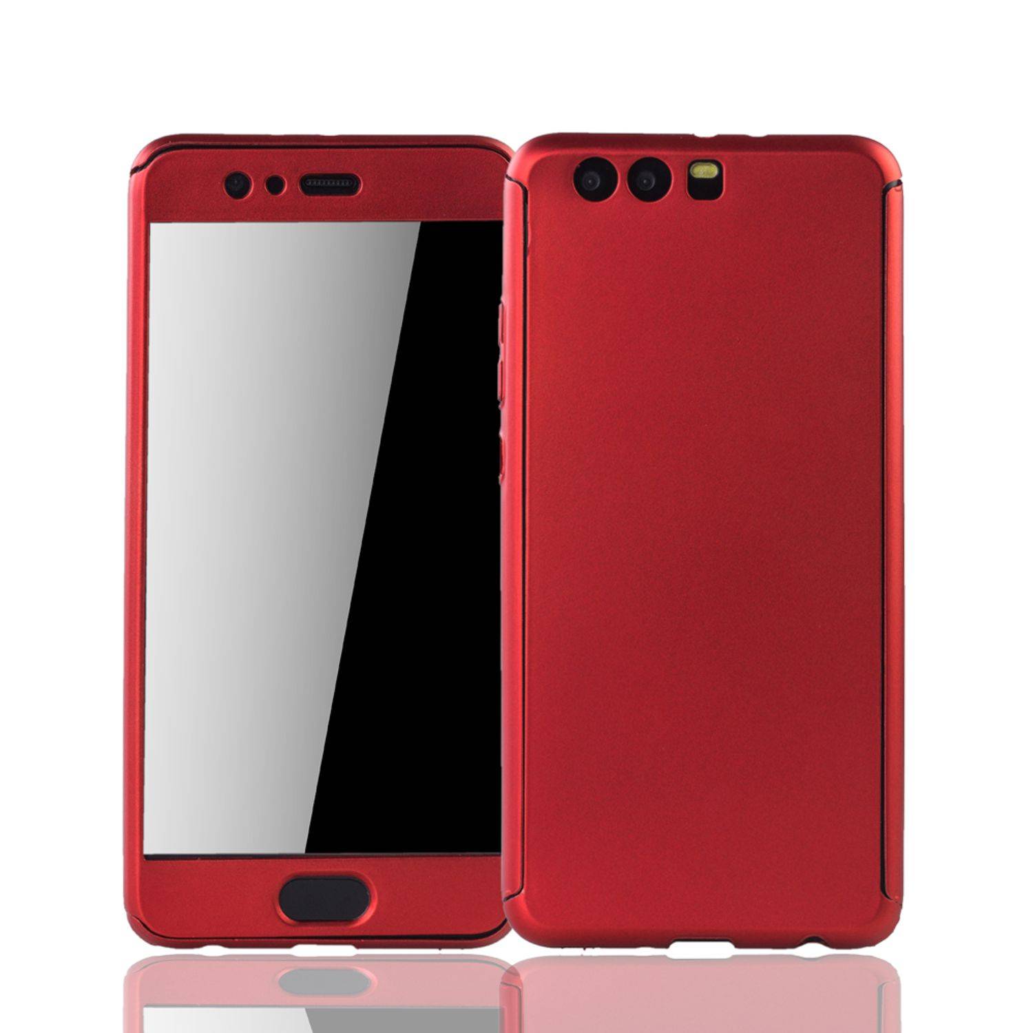 Huawei P10 Plus Handyhülle 360 Grad Schutz Full Cover Rot