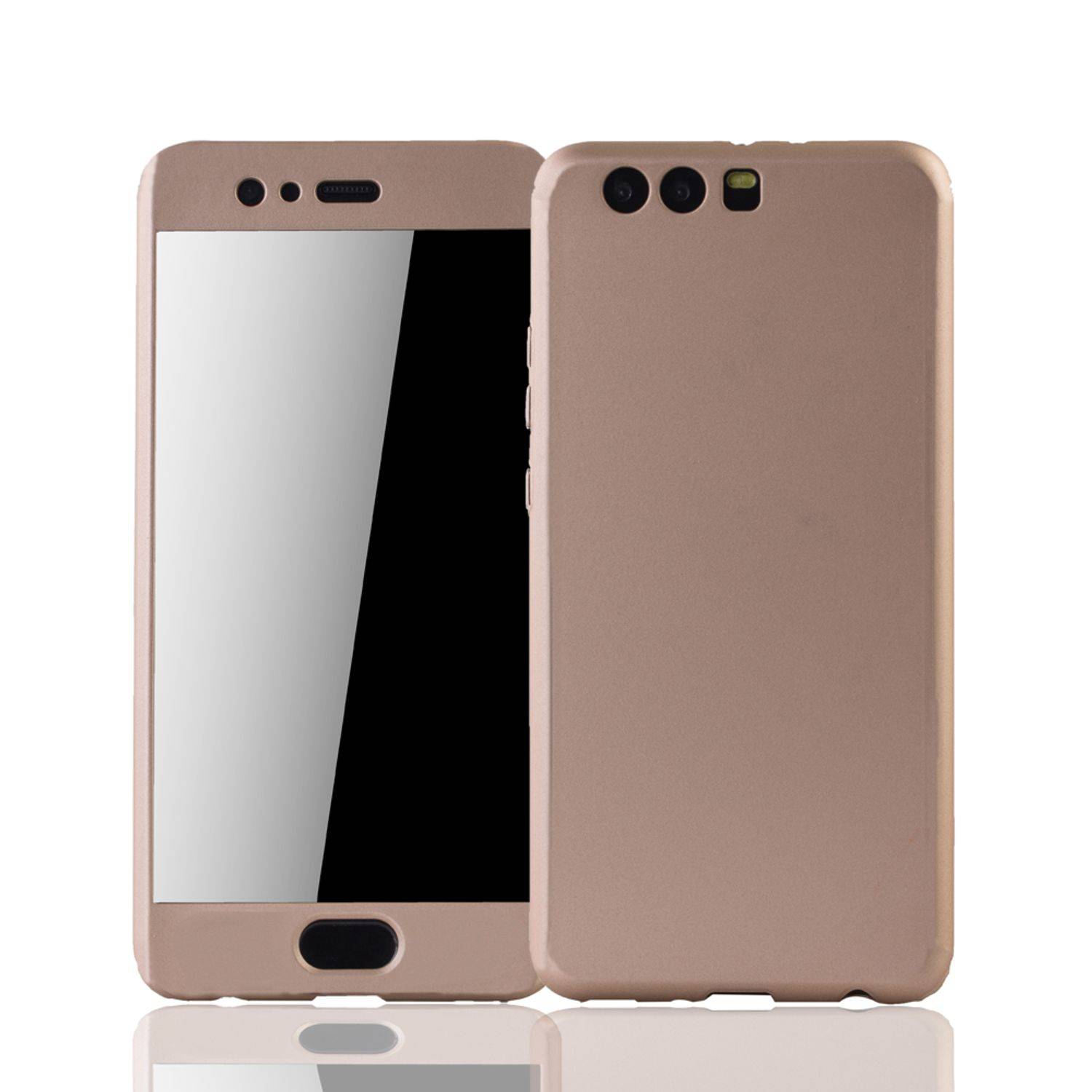 Huawei P10 Plus Handyhülle 360 Grad Schutz Full Cover Gold