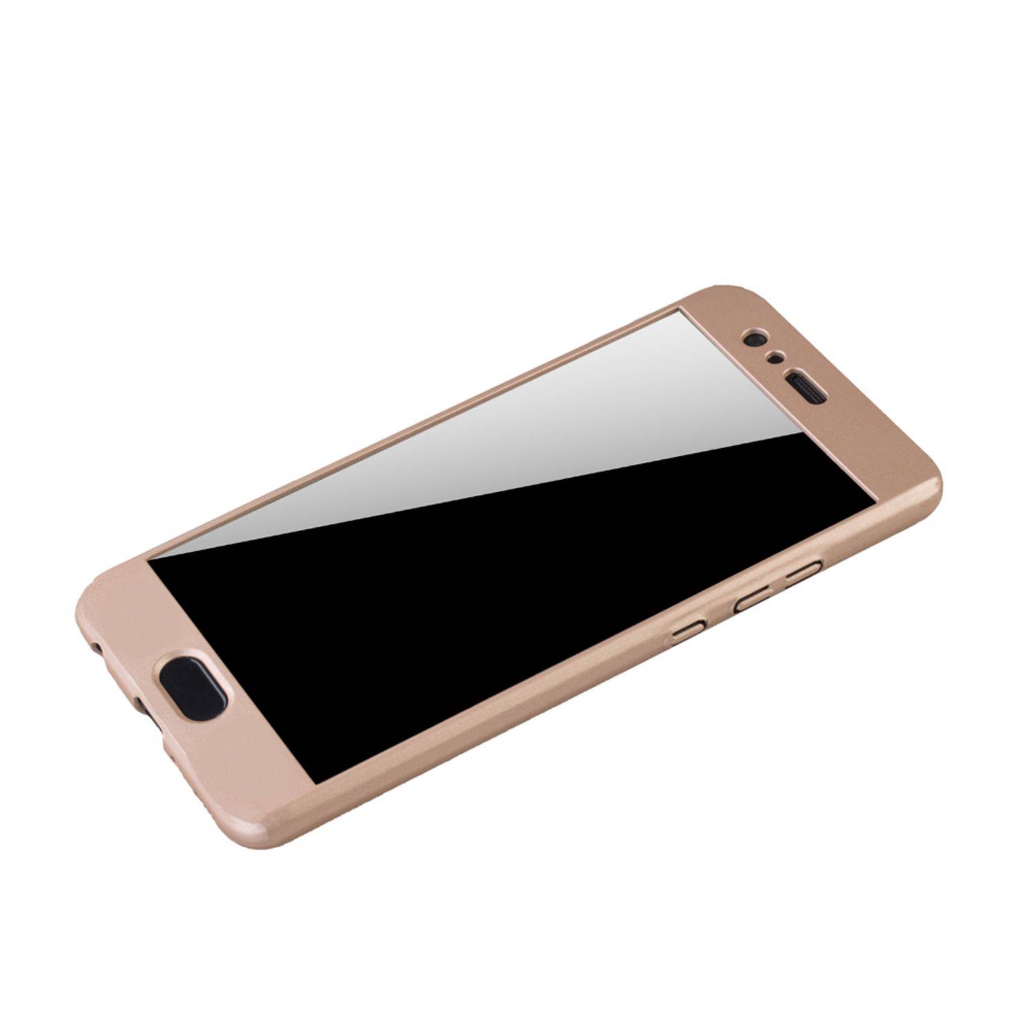 Huawei P10 Plus Handyhülle 360 Grad Schutz Full Cover Gold