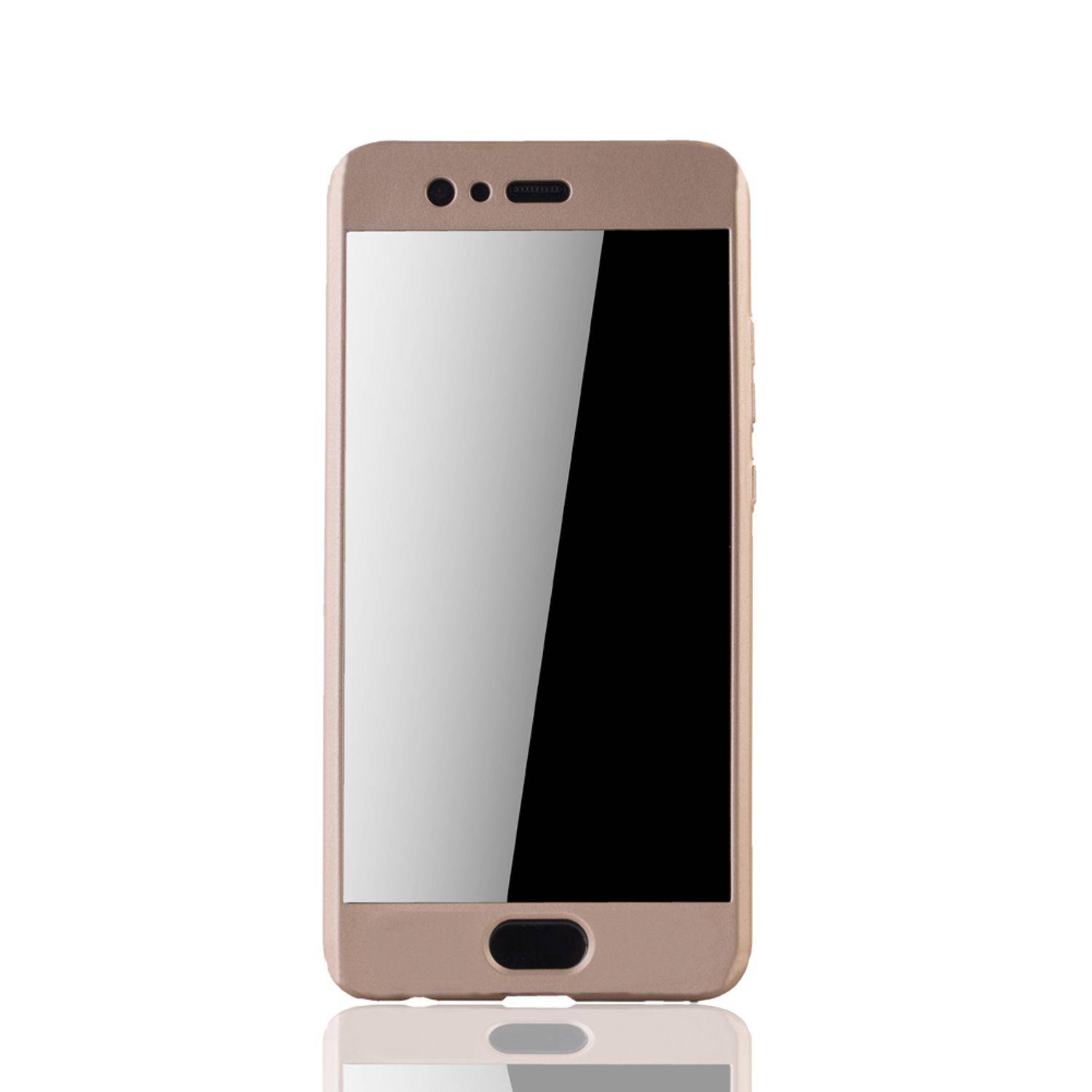 Huawei P10 Plus Handyhülle 360 Grad Schutz Full Cover Gold