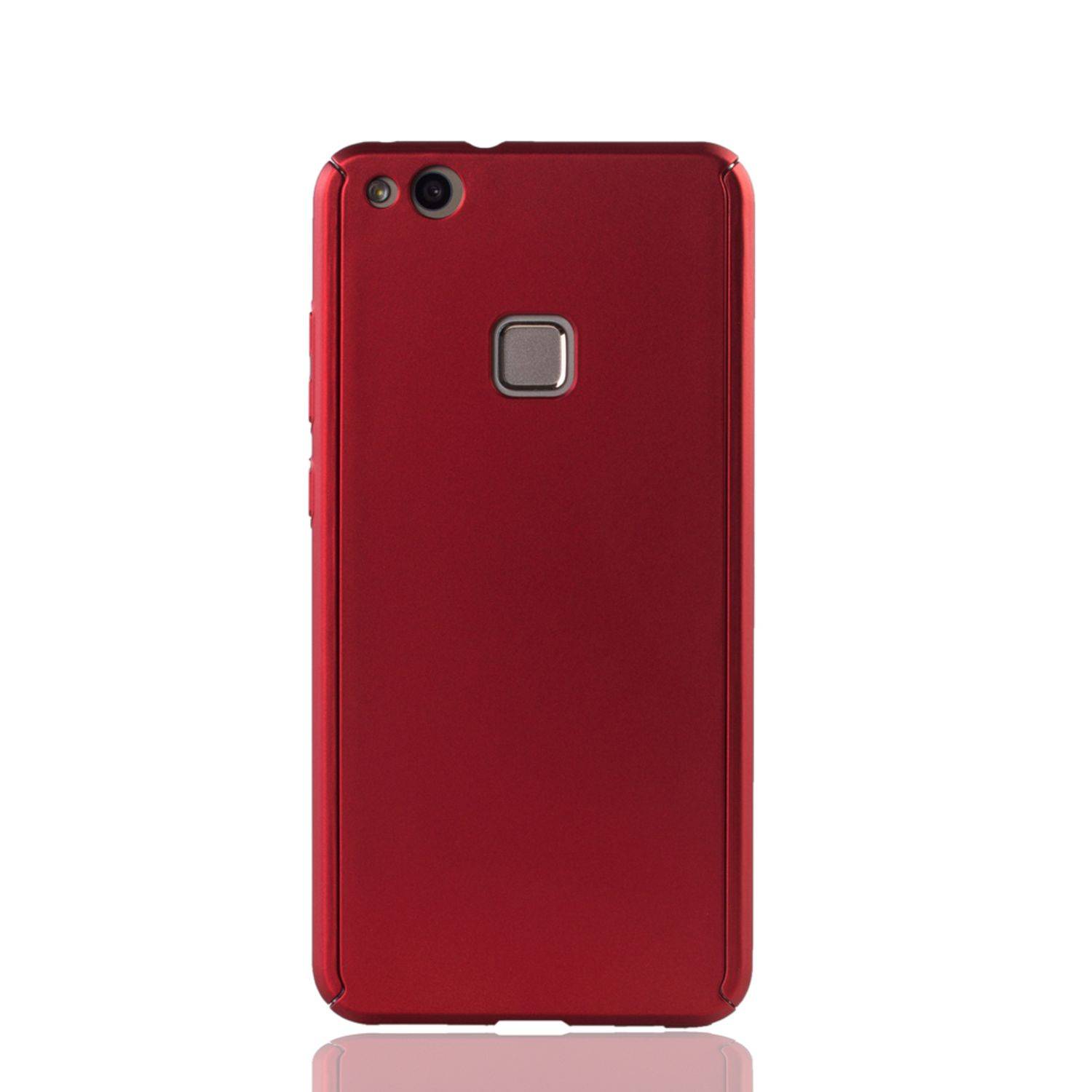 Huawei P10 Lite Handyhülle 360 Grad Schutz Full Cover Rot