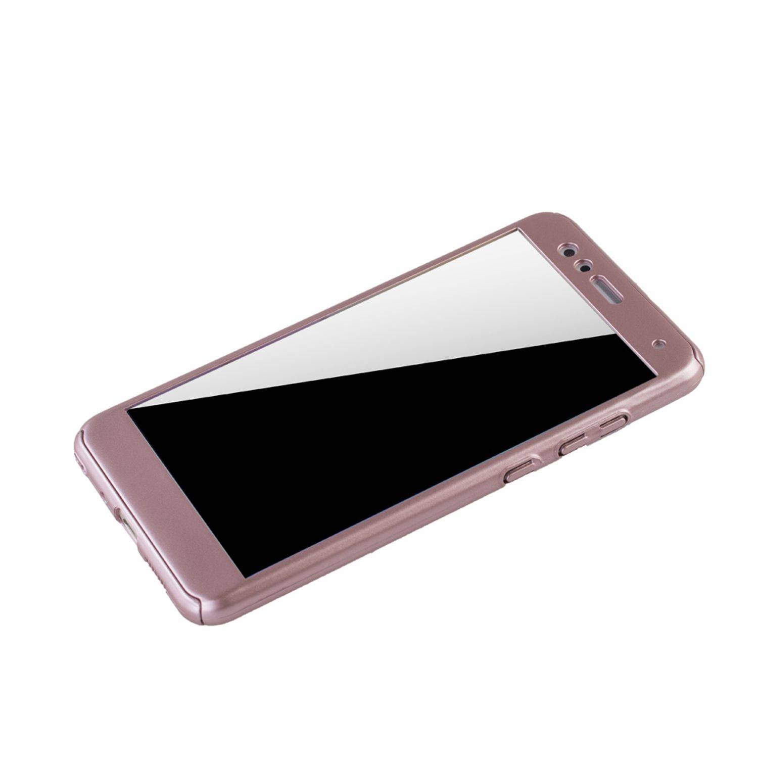 Huawei P10 Lite Handyhülle 360 Grad Schutz Full Cover Rosa