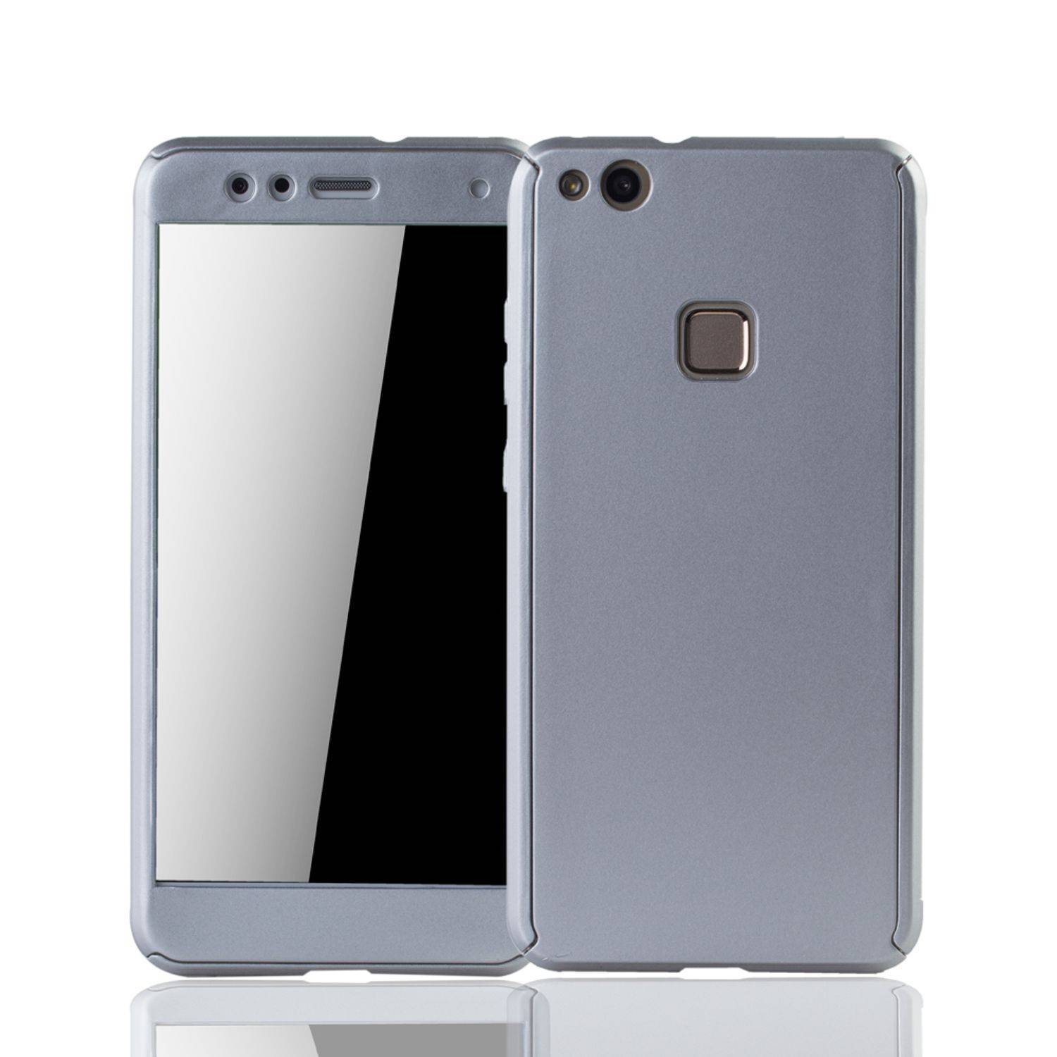 Huawei P10 Lite Handyhülle 360 Grad Schutz Full Cover Silber