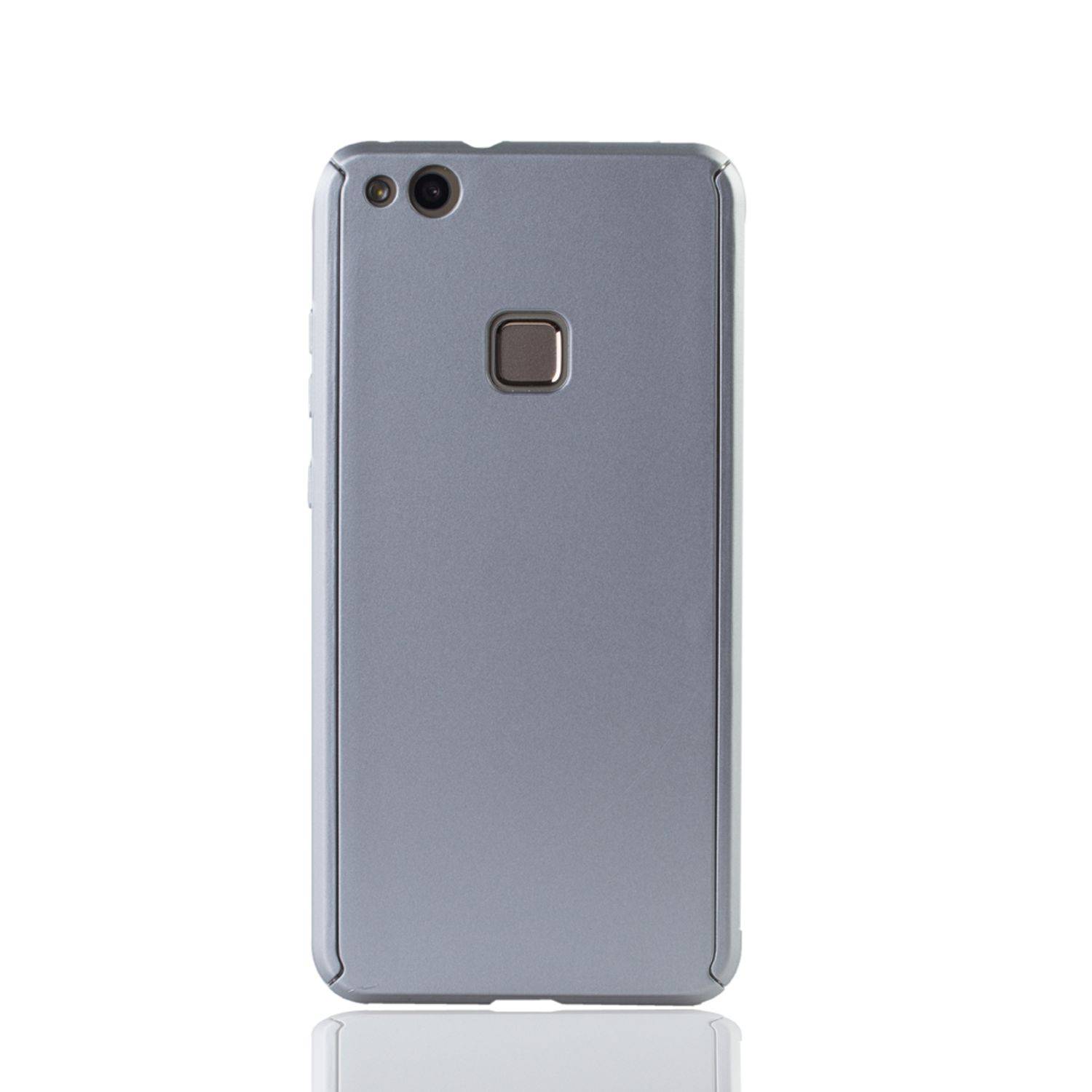 Huawei P10 Lite Handyhülle 360 Grad Schutz Full Cover Silber