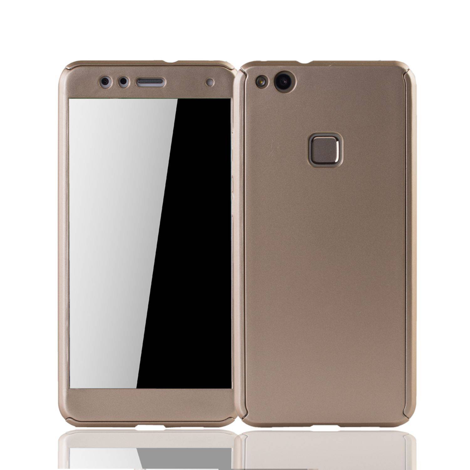 Huawei P10 Lite Handyhülle 360 Grad Schutz Full Cover Gold