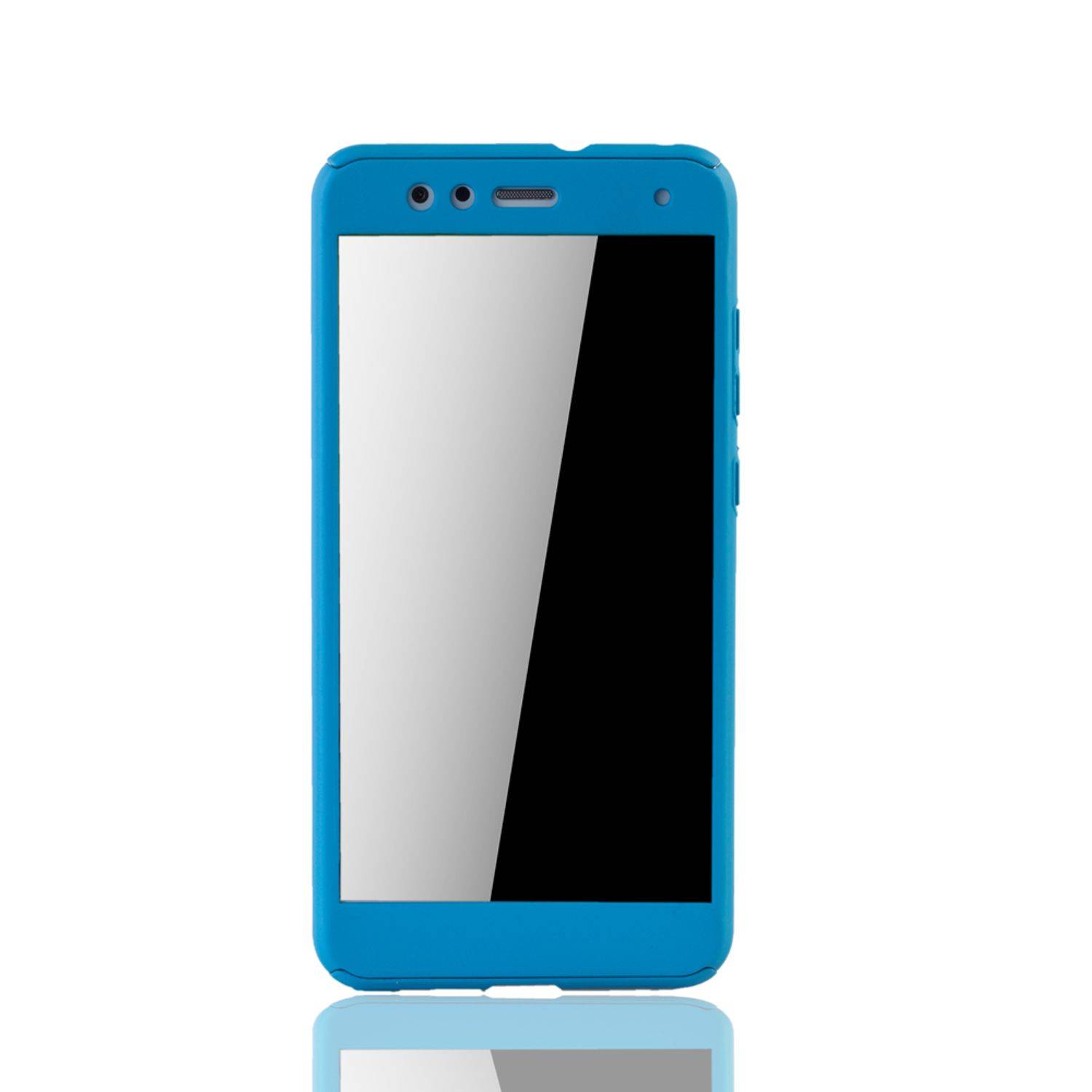 Huawei P10 Lite Handyhülle 360 Grad Schutz Full Cover Blau