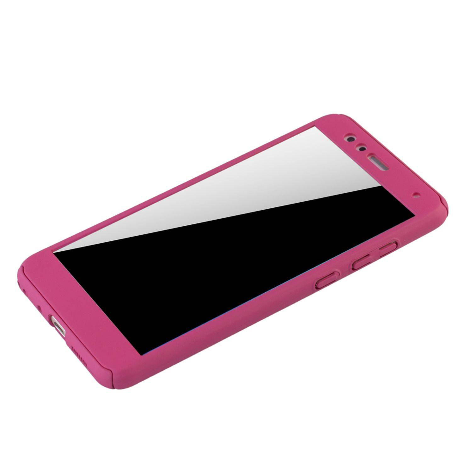 Huawei P10 Lite Handyhülle 360 Grad Schutz Full Cover Rosa