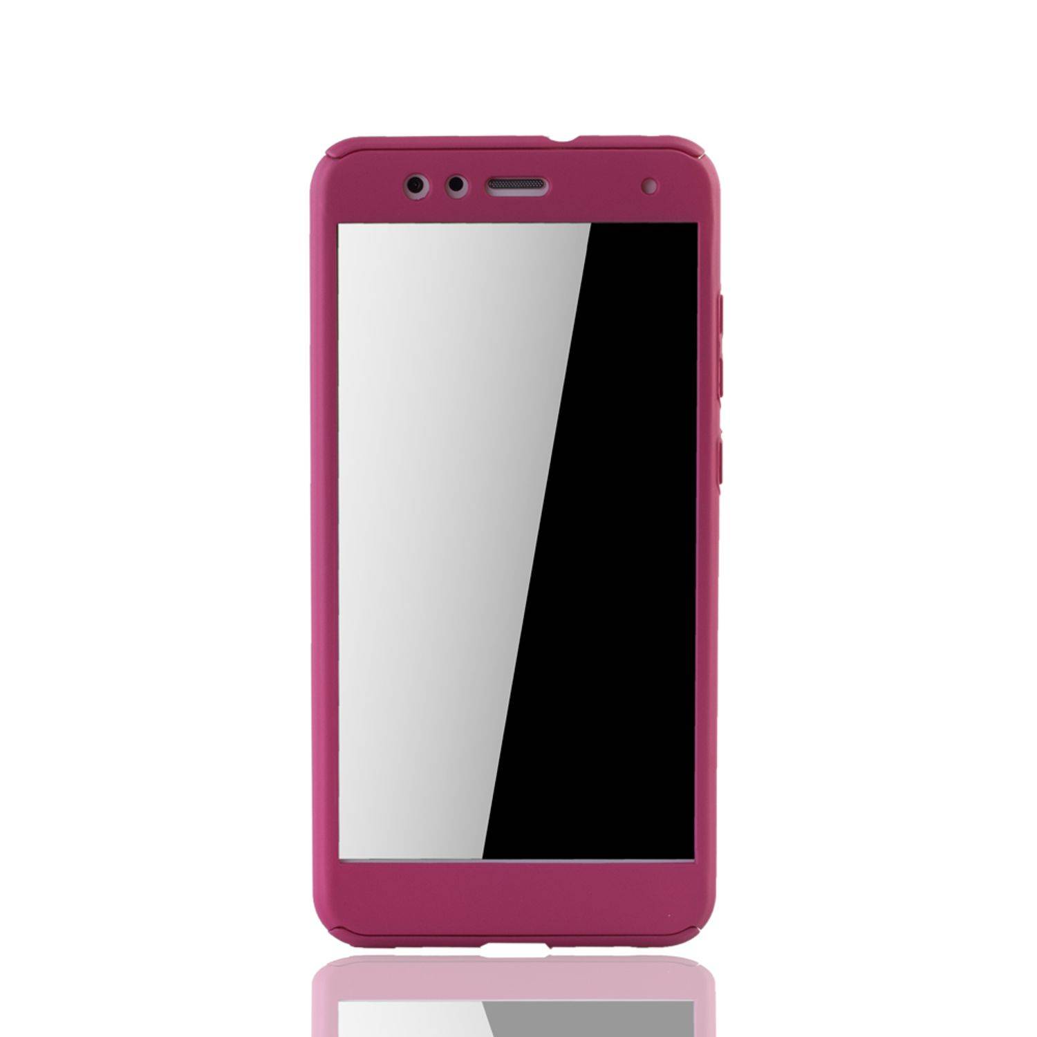 Huawei P10 Lite Handyhülle 360 Grad Schutz Full Cover Rosa