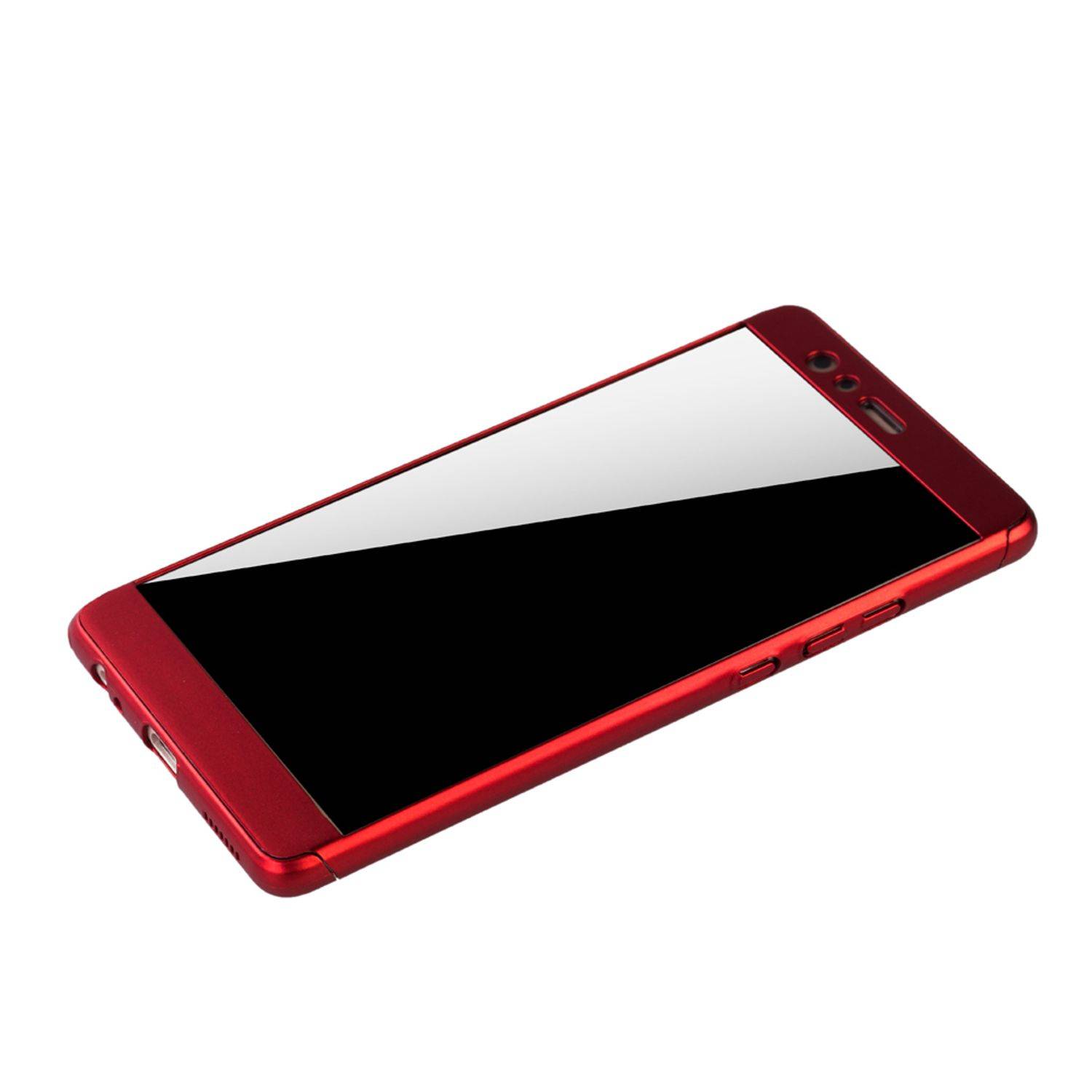 Huawei P9 Plus Handyhülle 360 Grad Schutz Full Cover Rot