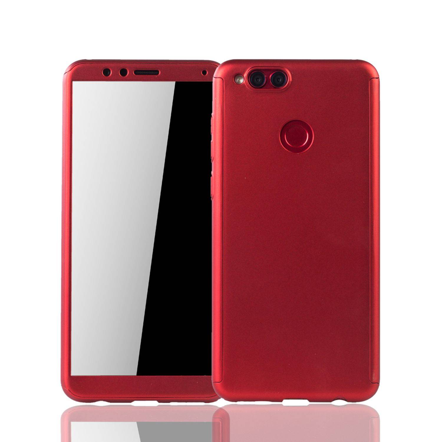 Huawei Honor 7X Handyhülle 360 Grad Schutz Full Cover Rot