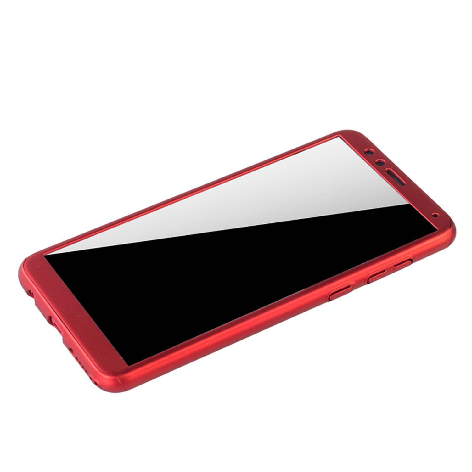 Huawei Honor 7X Handyhülle 360 Grad Schutz Full Cover Rot