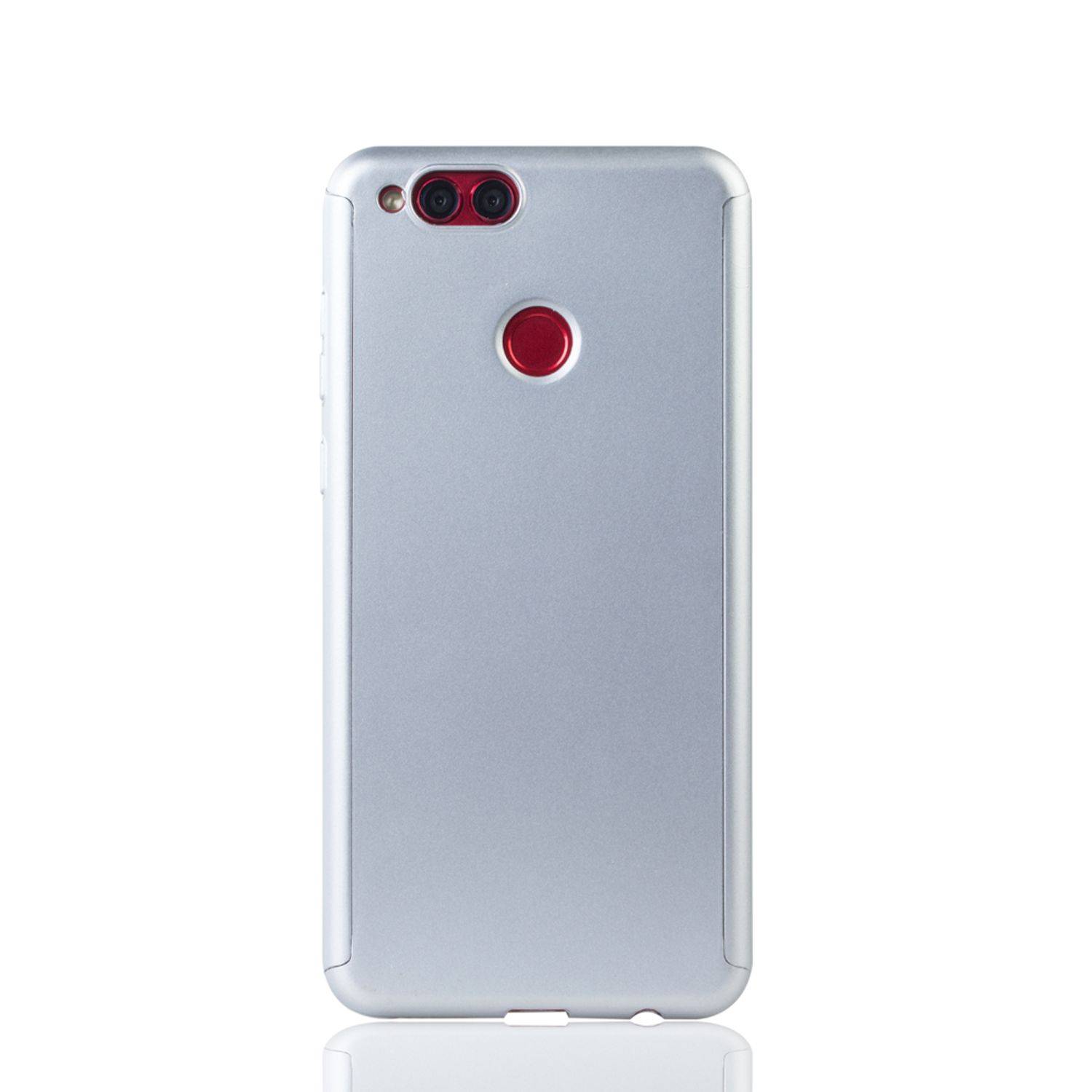 Huawei Honor 7X Handyhülle 360 Grad Schutz Full Cover Silber