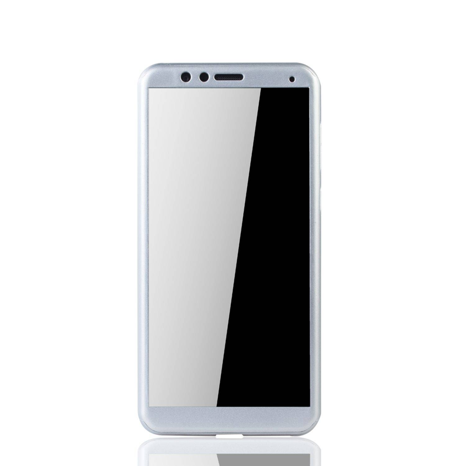 Huawei Honor 7X Handyhülle 360 Grad Schutz Full Cover Silber