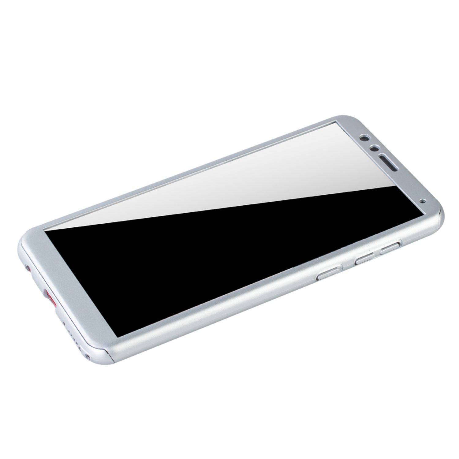 Huawei Honor 7X Handyhülle 360 Grad Schutz Full Cover Silber