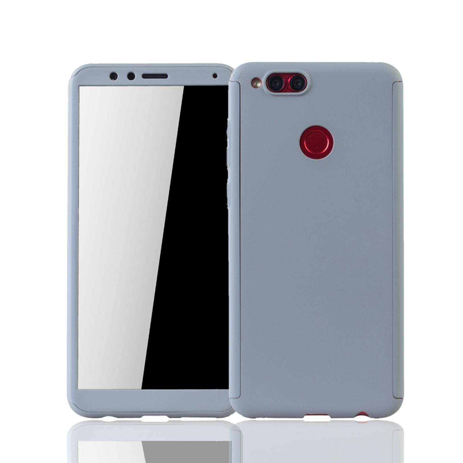 Huawei Honor 7X Handyhülle 360 Grad Schutz Full Cover Grau