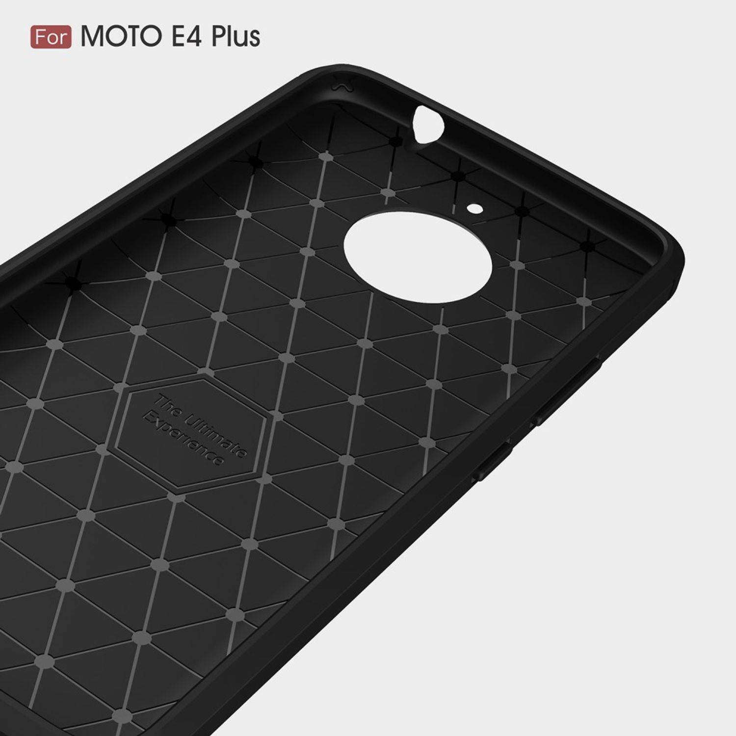 Motorola Moto E4 Plus Handyhülle Carbon Optik Backcover Grau