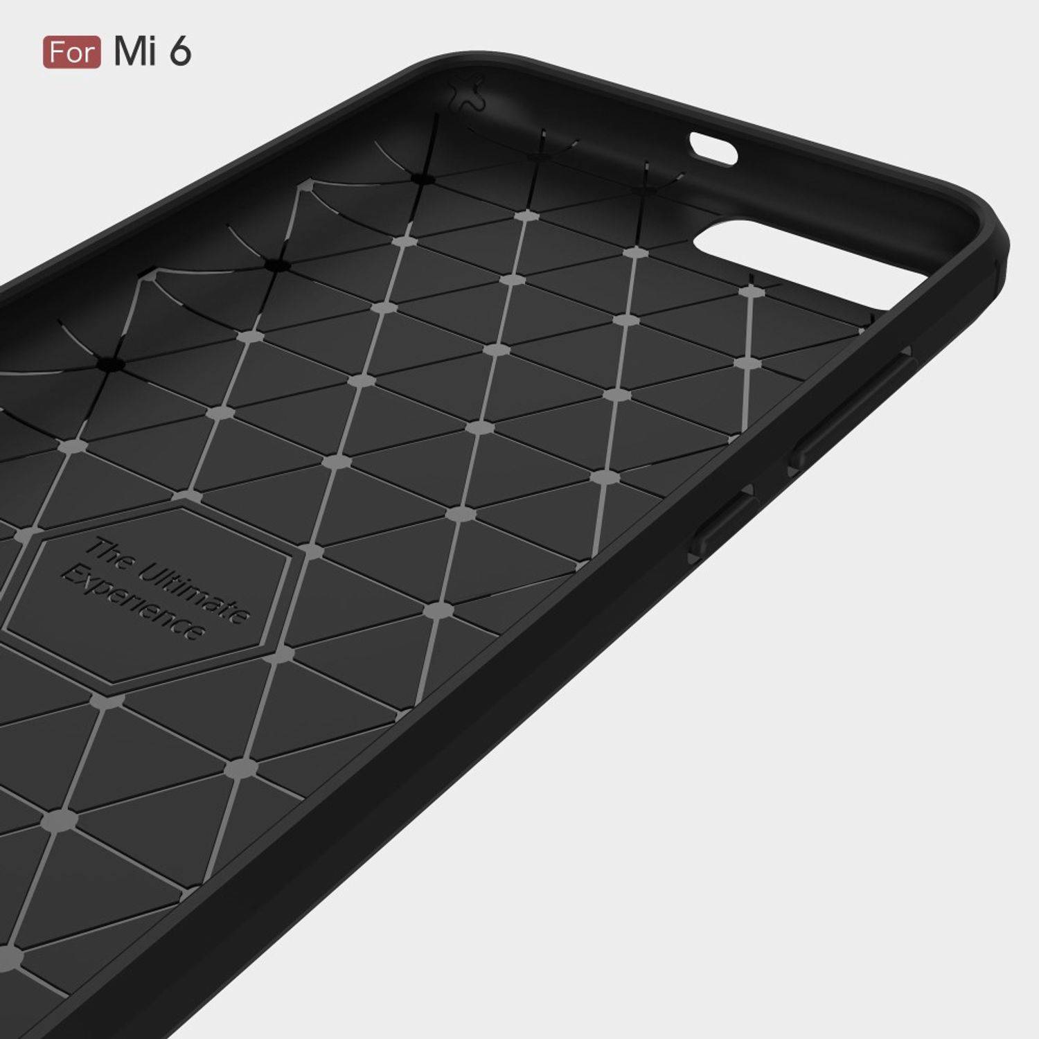 Xiaomi Mi 6 Handyhülle Carbon Optik Backcover Grau