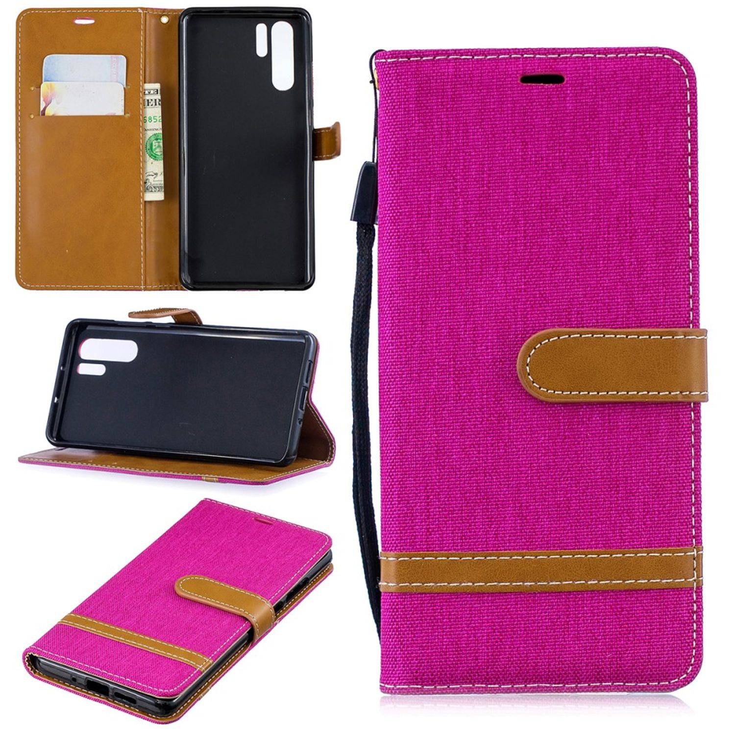 Huawei P30 Pro New Edition Handyhülle Bookcover Rosa