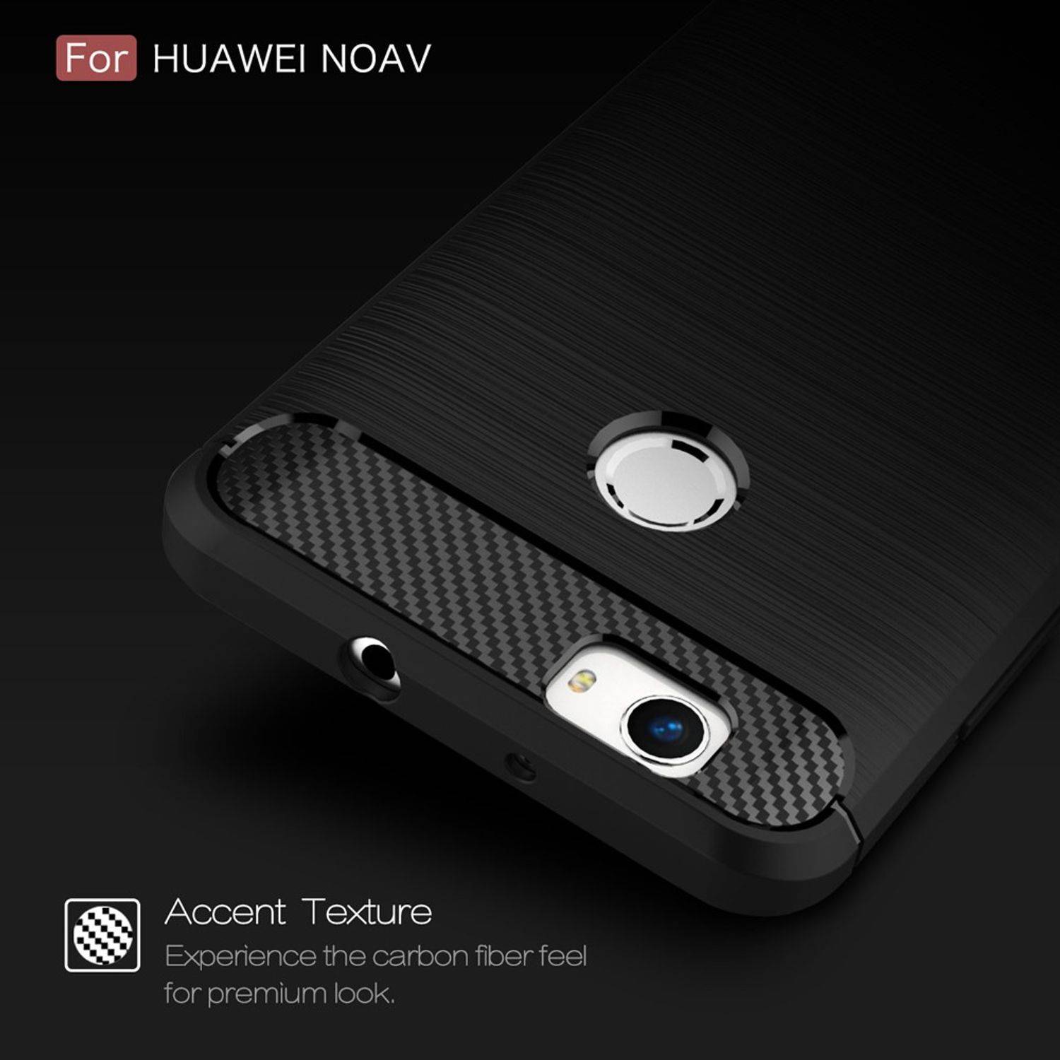 Huawei Nova Handyhülle Carbon Optik Backcover Grau