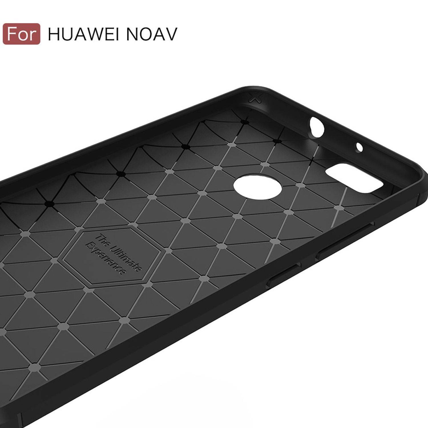 Huawei Nova Handyhülle Carbon Optik Backcover Grau