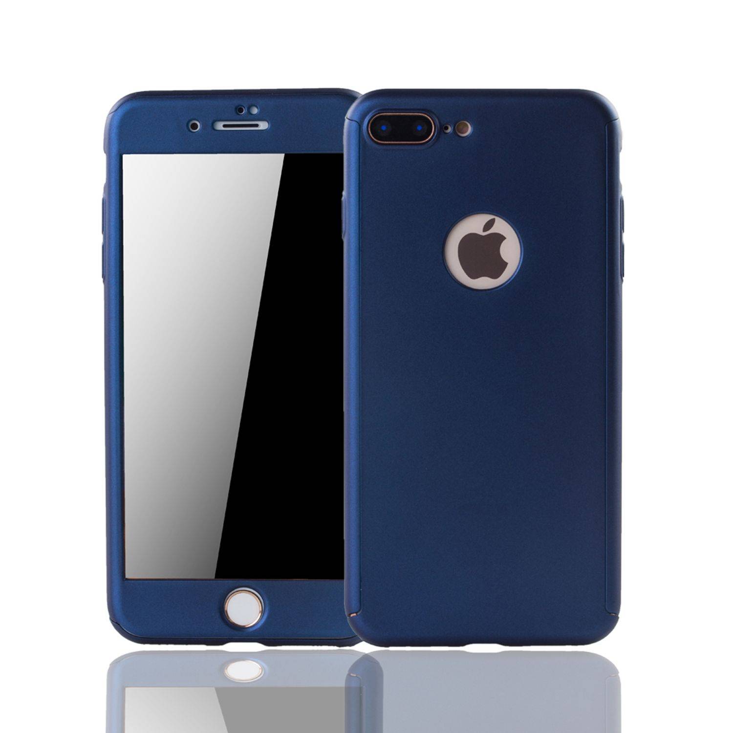Apple iPhone 8 Plus Handyhülle 360 Grad Schutz Full Cover Blau