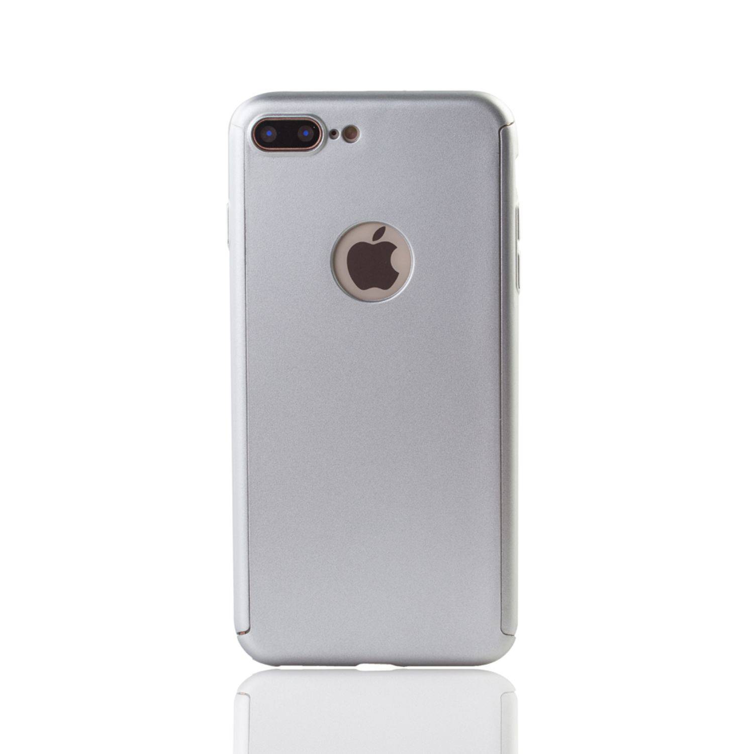 Apple iPhone 8 Plus Handyhülle 360 Grad Schutz Full Cover Silber