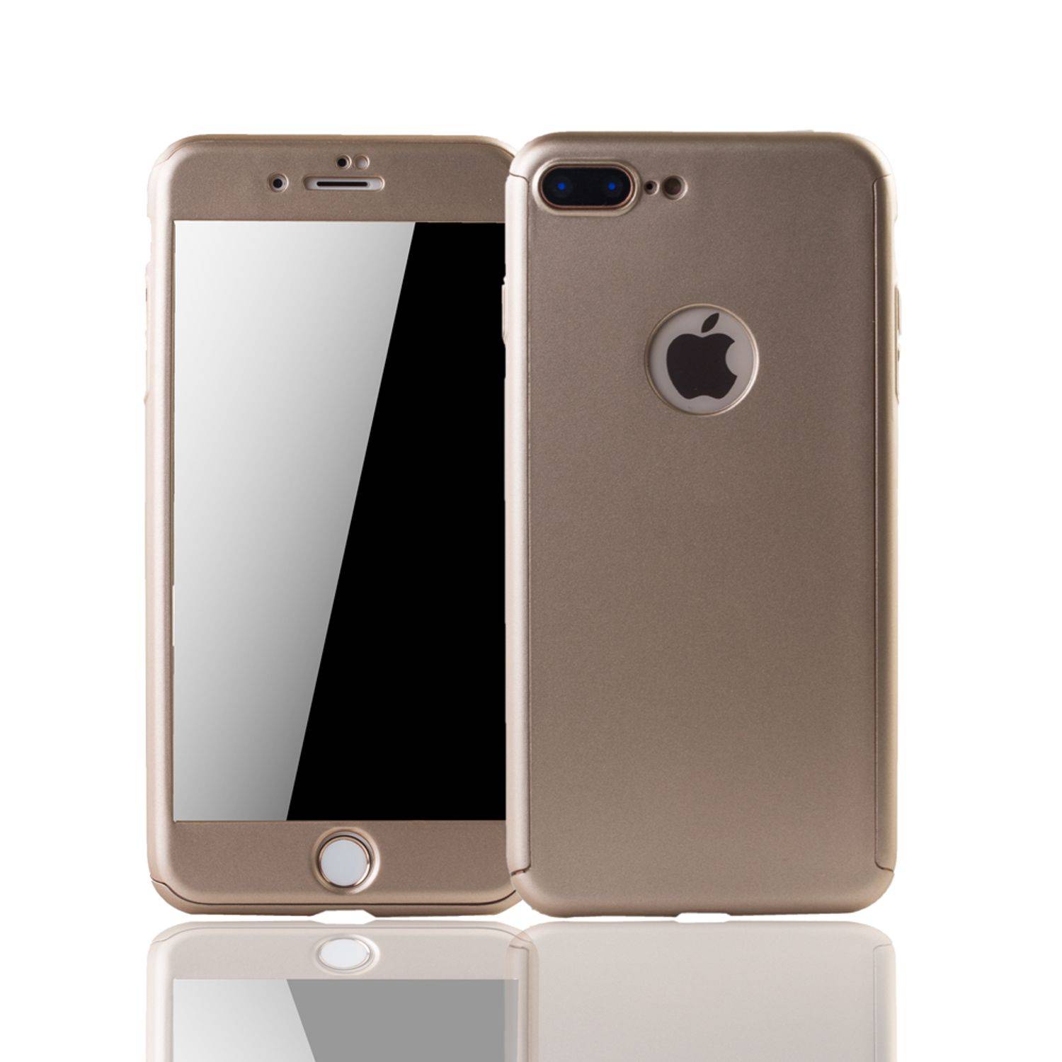 Apple iPhone 8 Plus Handyhülle 360 Grad Schutz Full Cover Gold