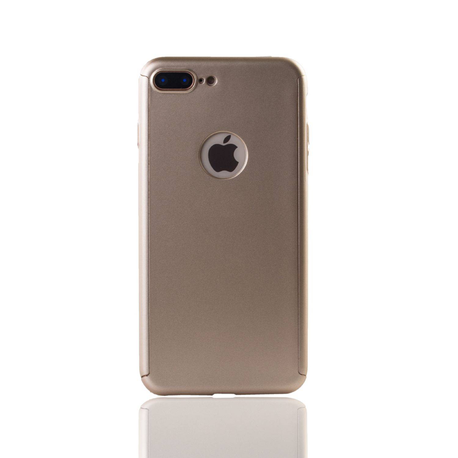 Apple iPhone 8 Plus Handyhülle 360 Grad Schutz Full Cover Gold