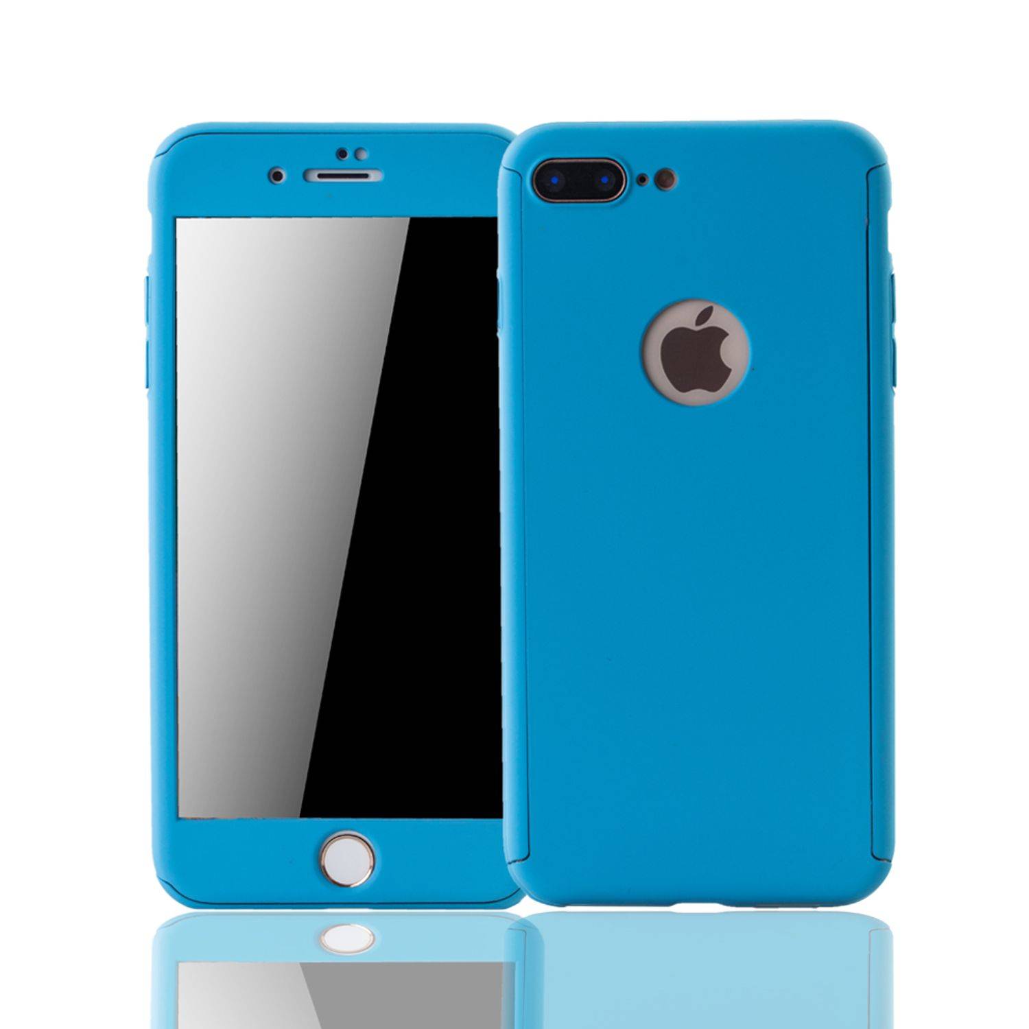 Apple iPhone 8 Plus Handyhülle 360 Grad Schutz Full Cover Blau