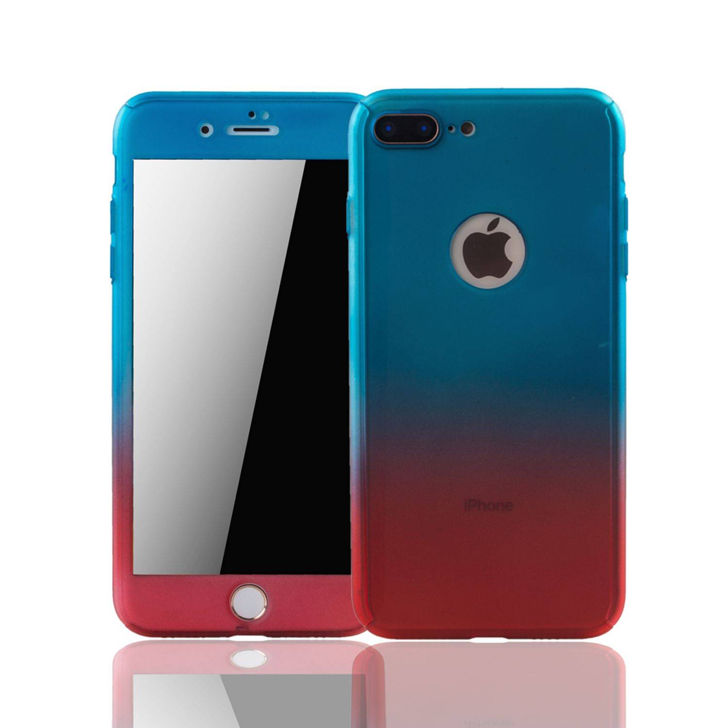 Apple iPhone 8 Plus Handyhülle 360 Grad Schutz Full Cover Mehrfarbig