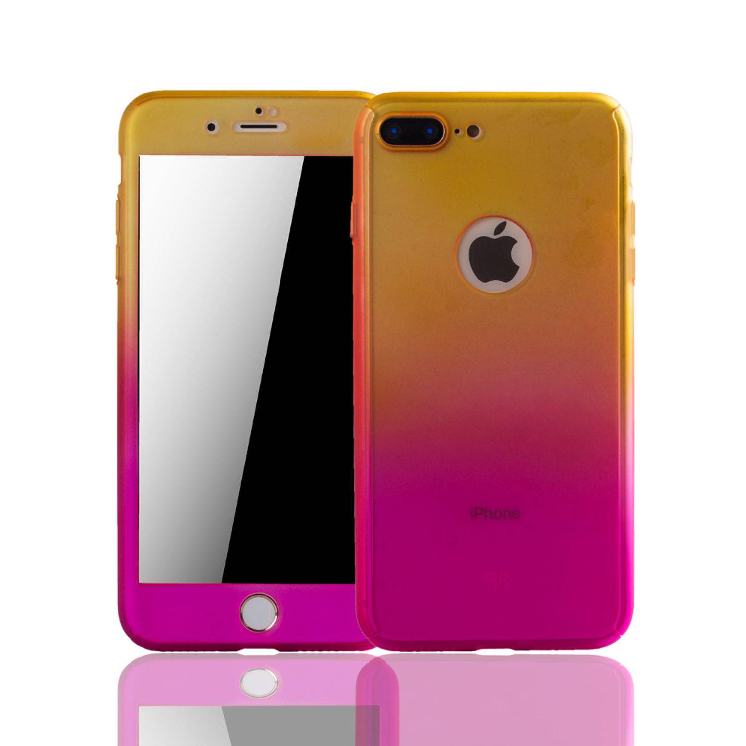 Apple iPhone 8 Plus Handyhülle 360 Grad Schutz Full Cover Mehrfarbig