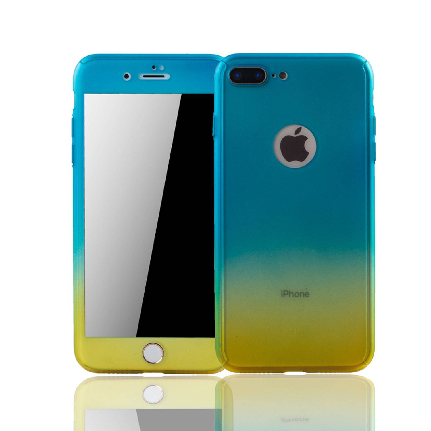 Apple iPhone 8 Plus Handyhülle 360 Grad Schutz Full Cover Mehrfarbig