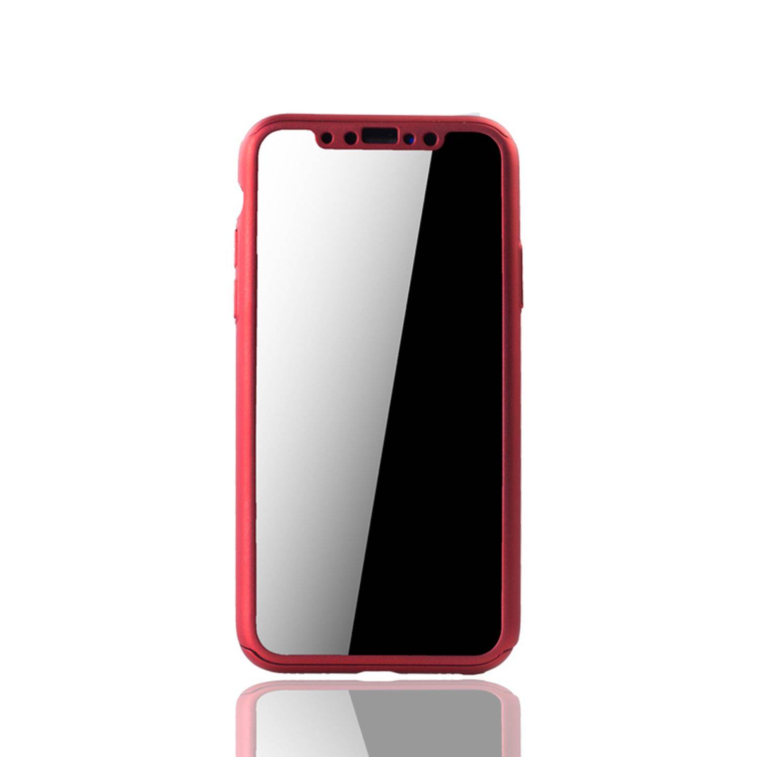Apple iPhone X / iPhone XS Handyhülle 360 Grad Schutz Full Cover Rot