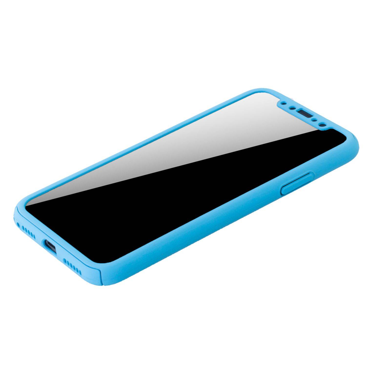 Apple iPhone X / iPhone XS Handyhülle 360 Grad Schutz Full Cover Blau