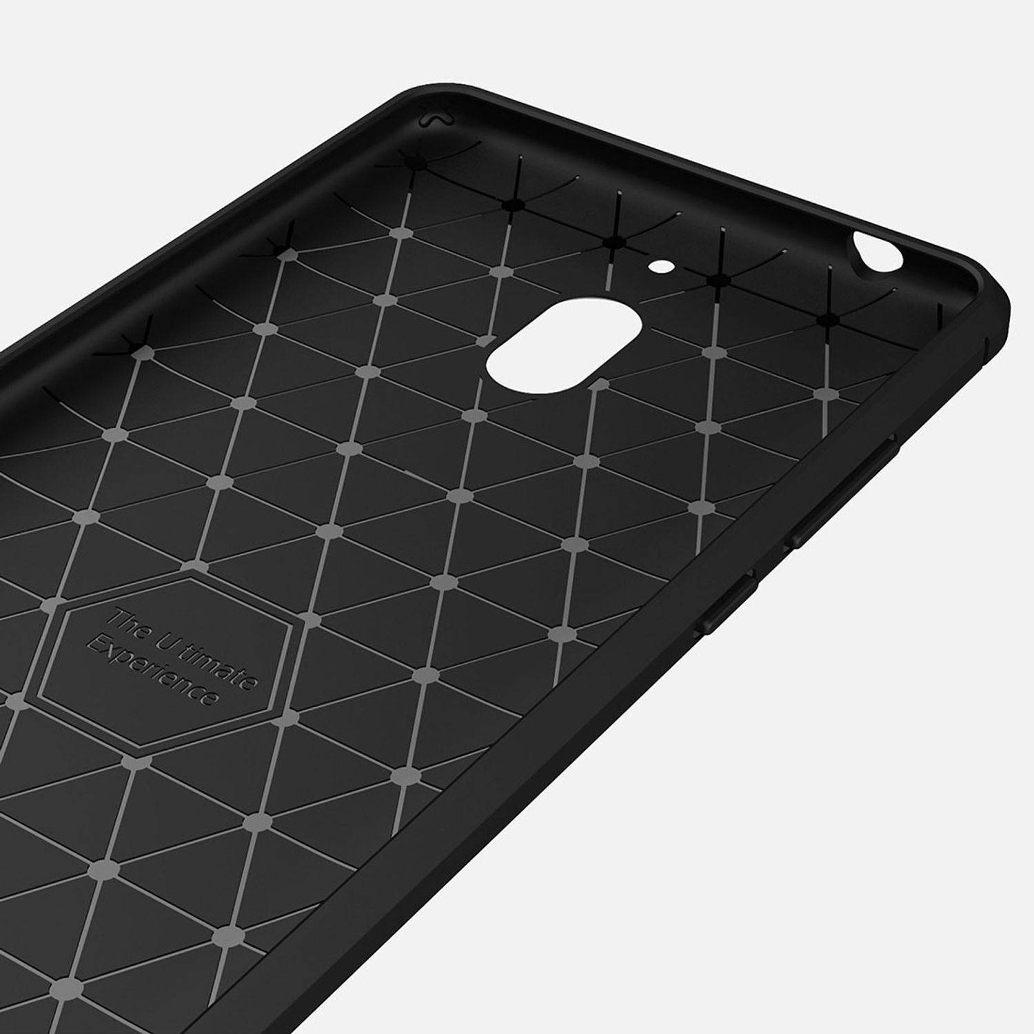 Nokia 2.1 Handyhülle Carbon Optik Backcover Grau