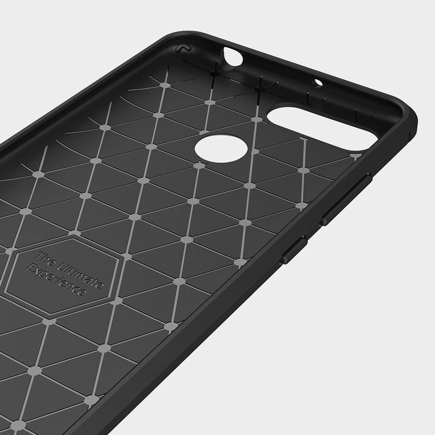 Xiaomi Redmi 6 Handyhülle Carbon Optik Backcover Grau
