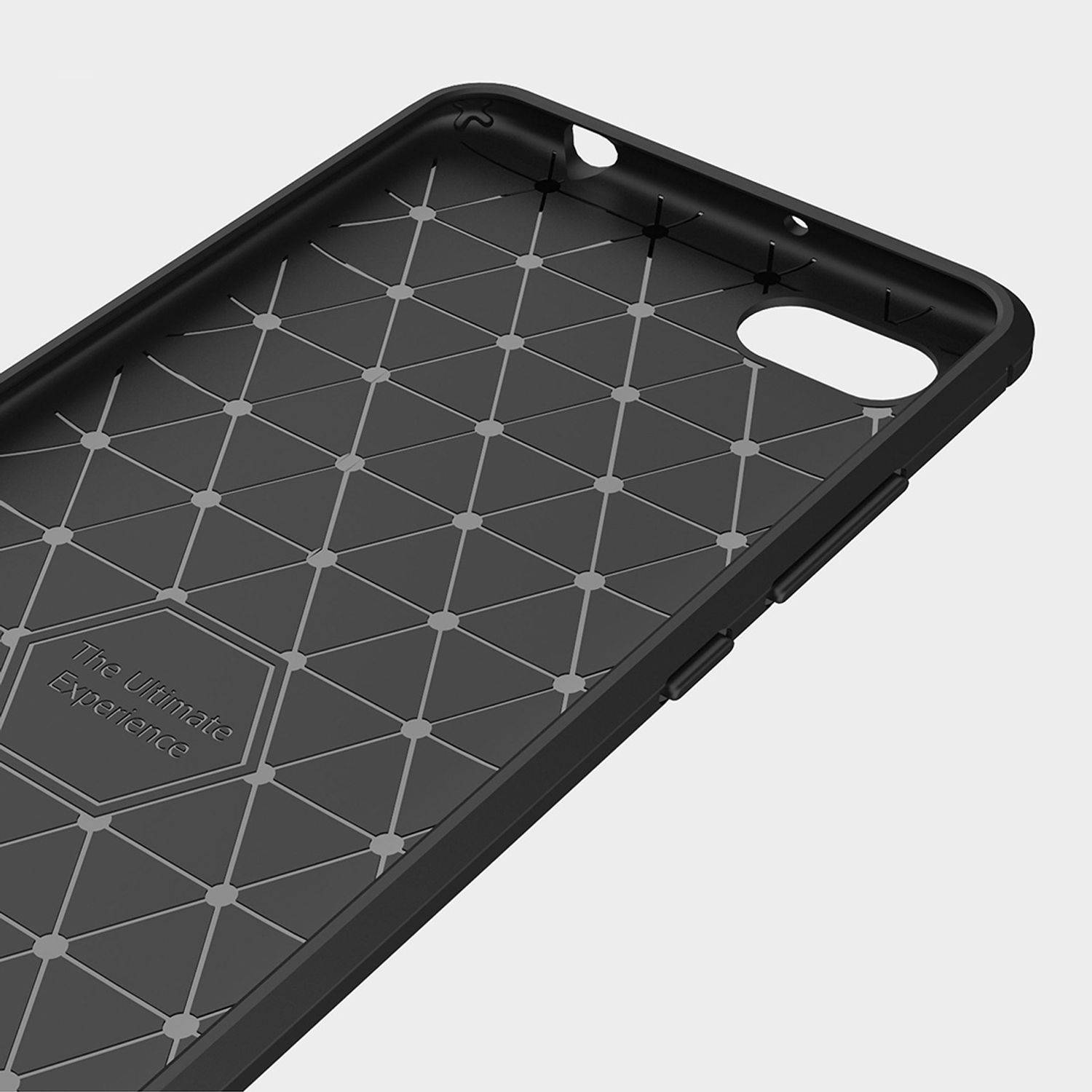 Xiaomi Redmi 6A Handyhülle Carbon Optik Backcover Grau