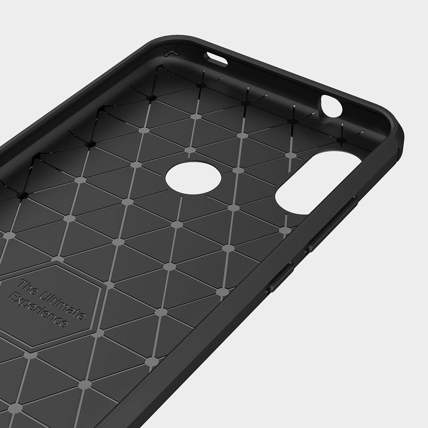 Xiaomi Redmi 6 Pro Handyhülle Carbon Optik Backcover Grau
