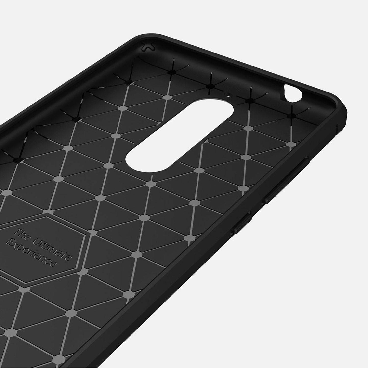 Nokia 5.1 Handyhülle Carbon Optik Backcover Schwarz