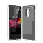Nokia 5.1 Handyhülle Carbon Optik Backcover Grau