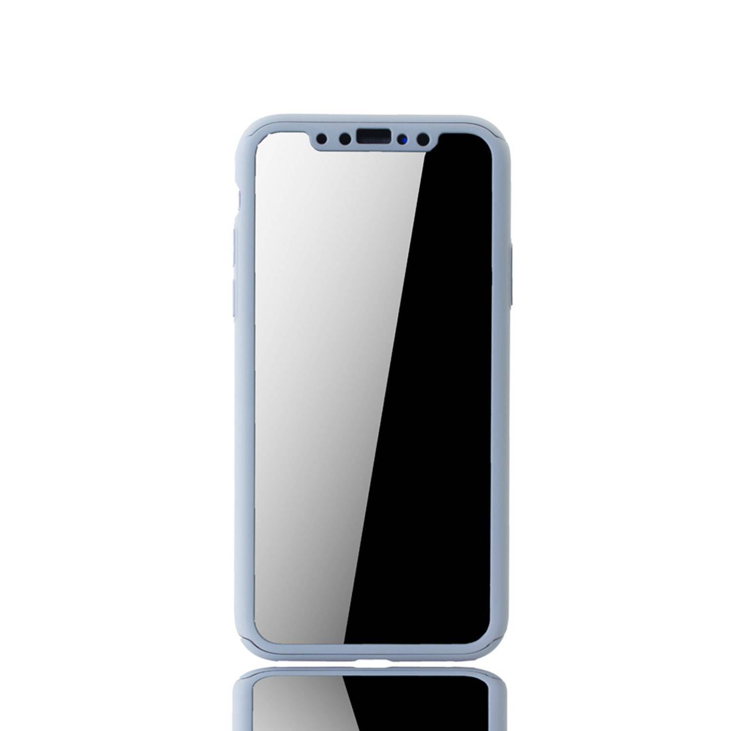 Apple iPhone X / iPhone XS Handyhülle 360 Grad Schutz Full Cover Grau