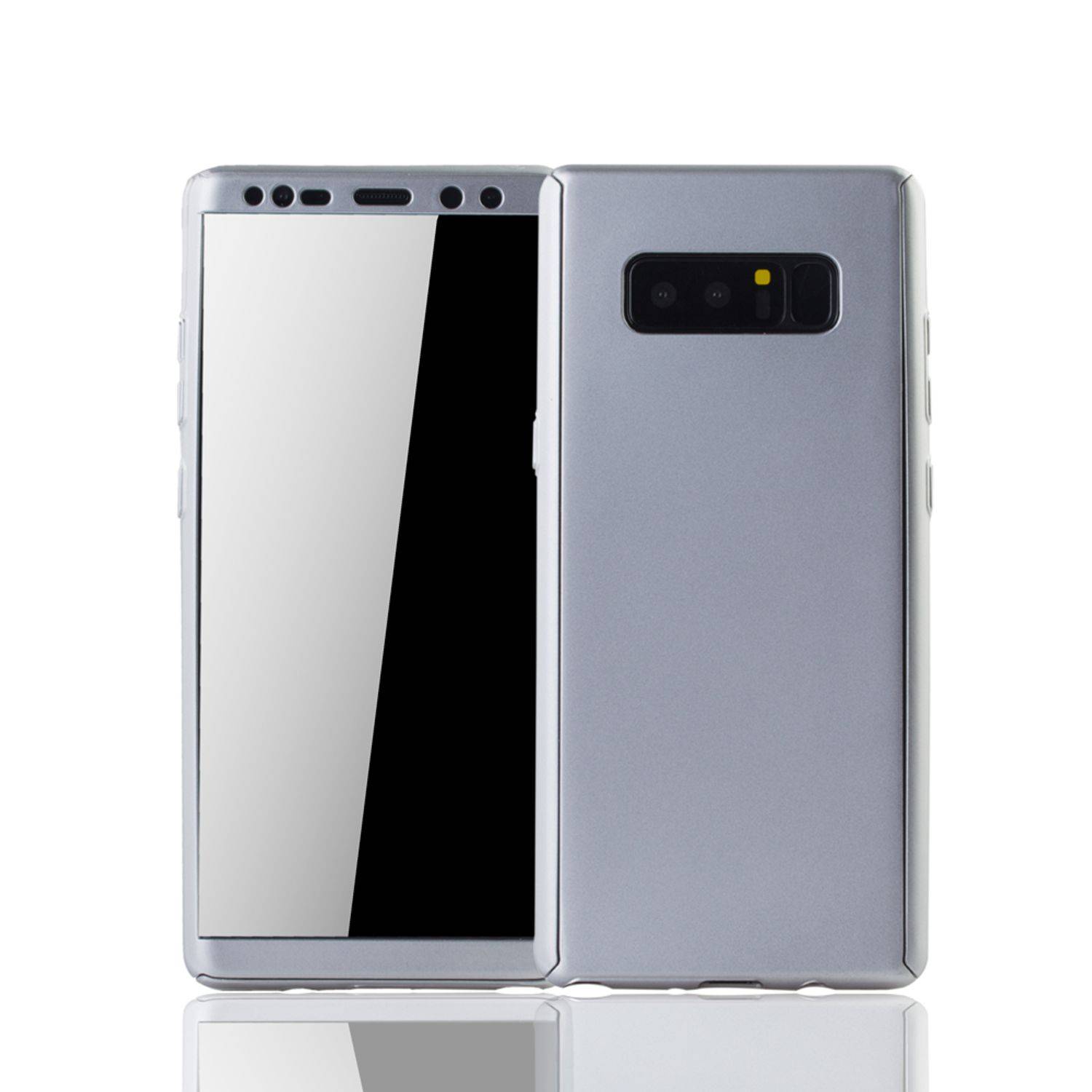 Samsung Galaxy Note 8 Handyhülle 360 Grad Schutz Full Cover Silber