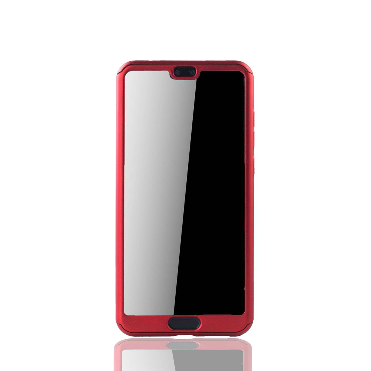Huawei P20 Handyhülle 360 Grad Schutz Full Cover Rot