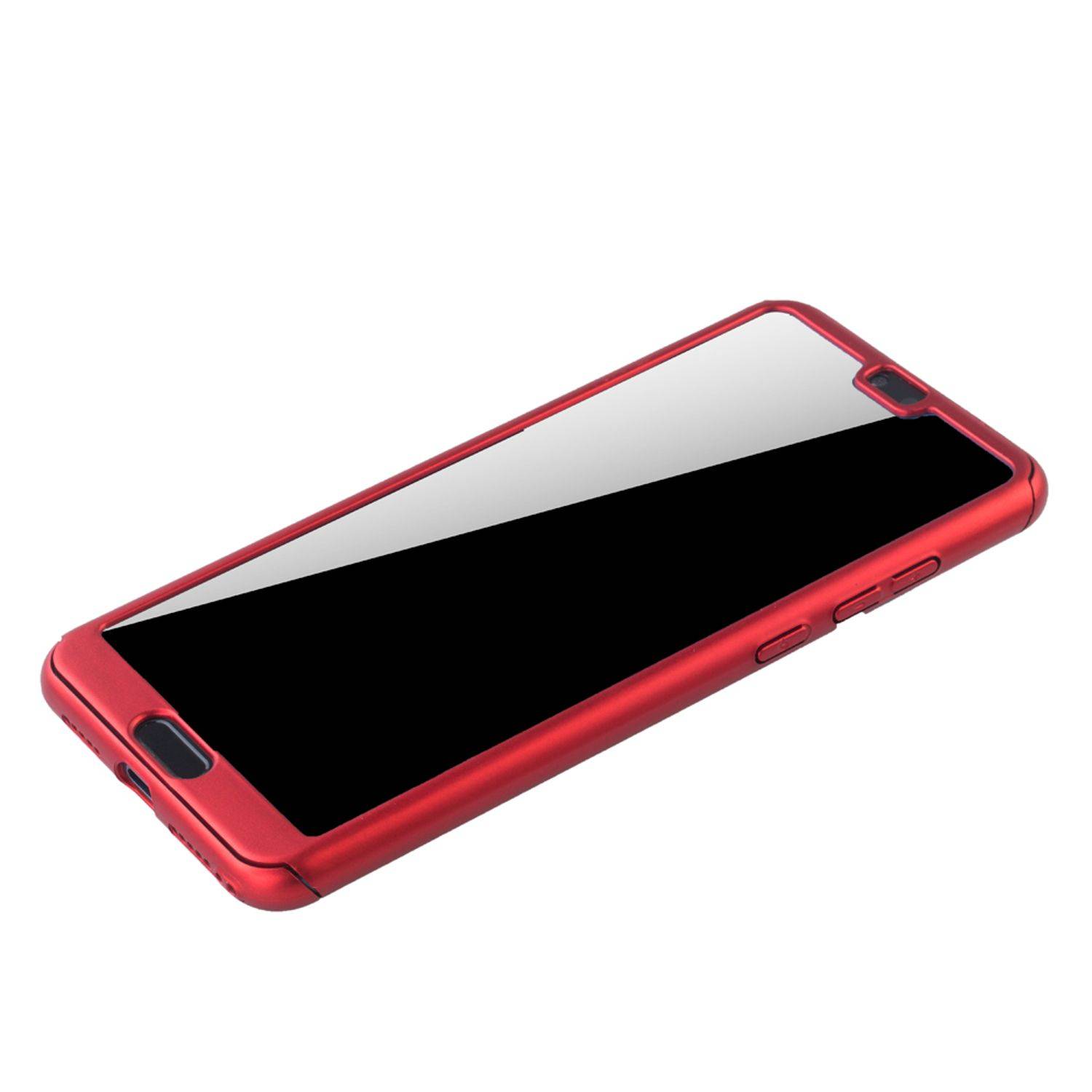 Huawei P20 Handyhülle 360 Grad Schutz Full Cover Rot