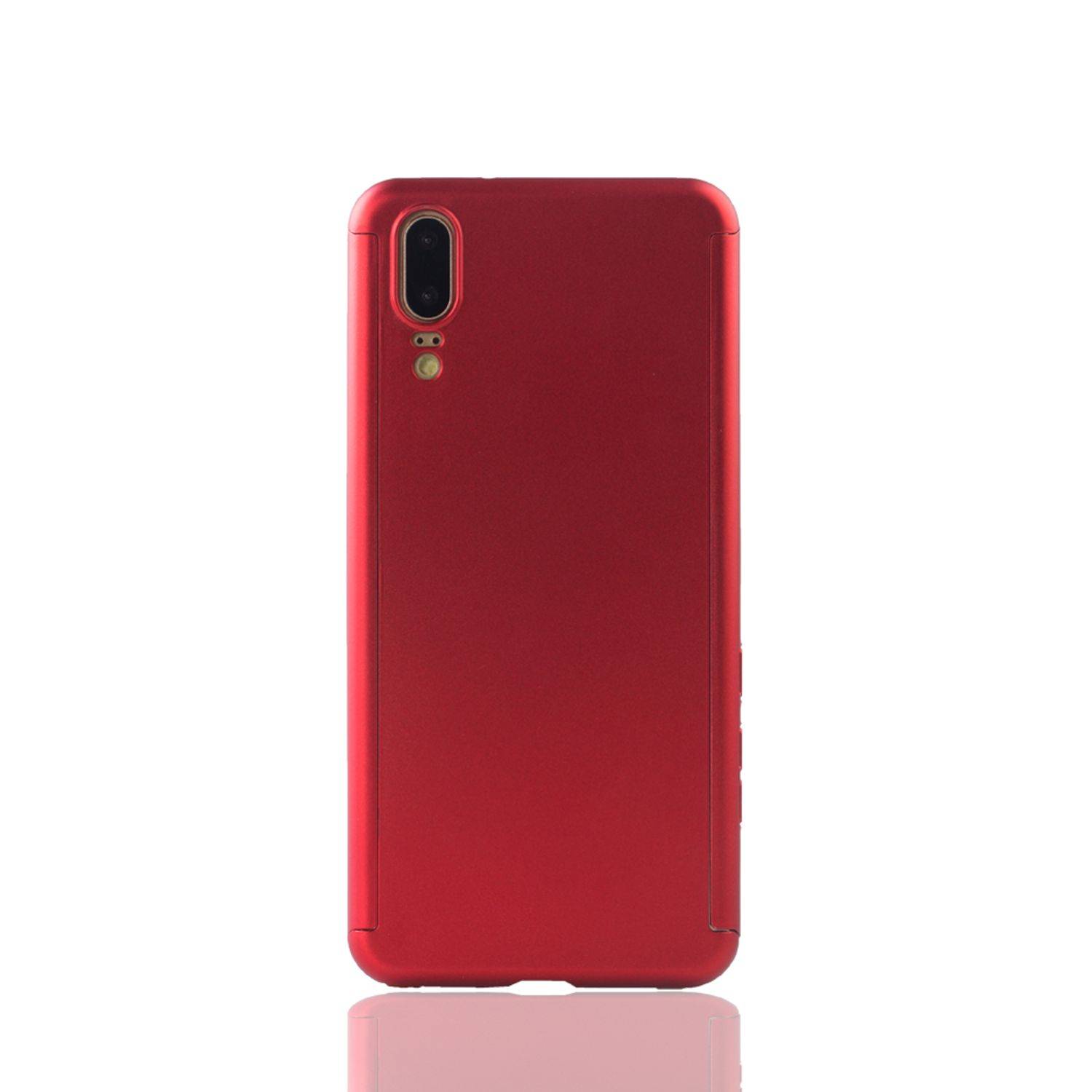 Huawei P20 Handyhülle 360 Grad Schutz Full Cover Rot