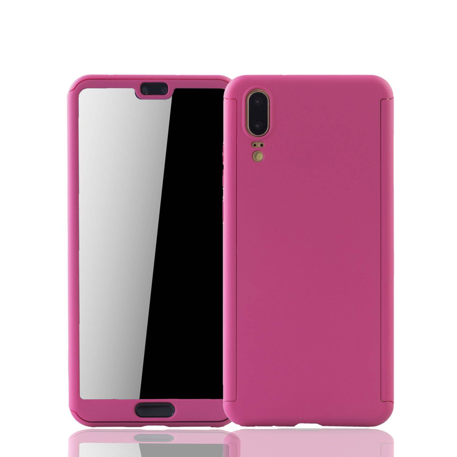 Huawei P20 Handyhülle 360 Grad Schutz Full Cover Rosa