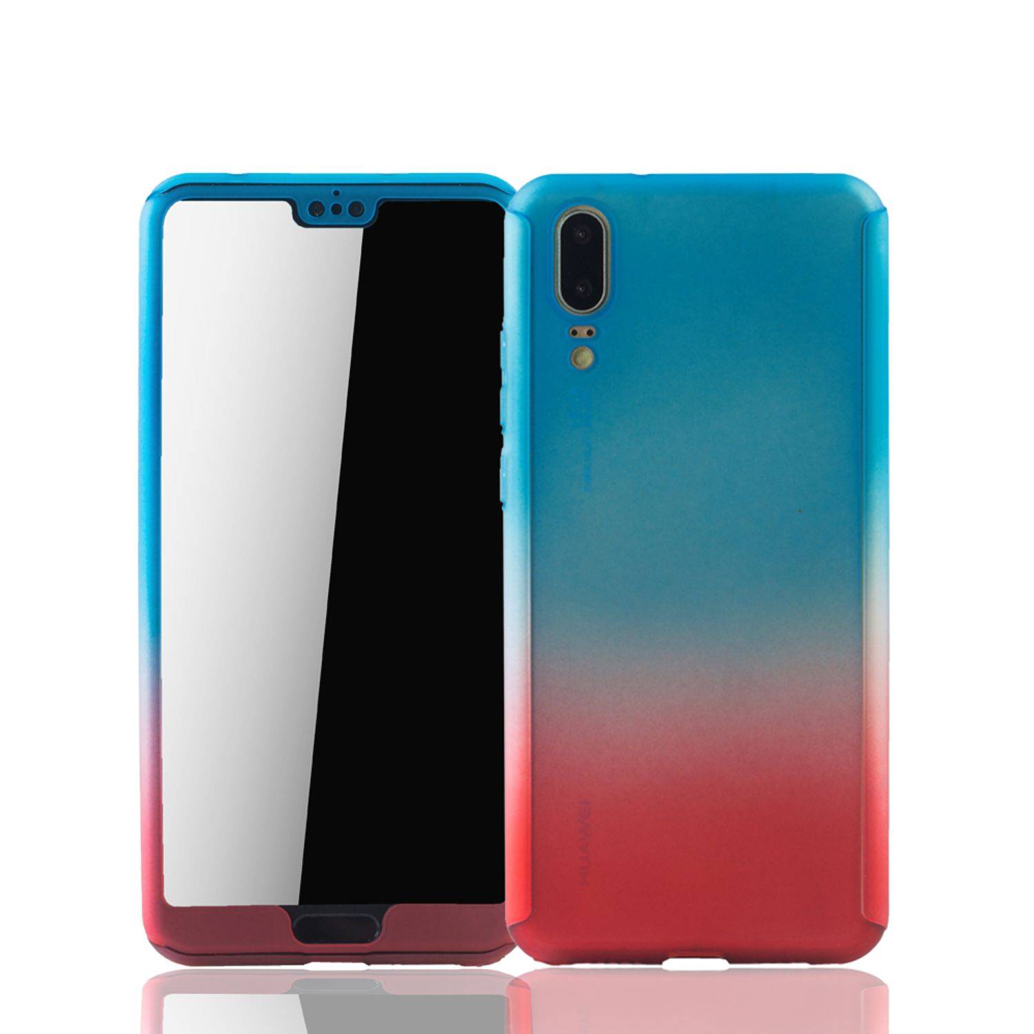 Huawei P20 Handyhülle 360 Grad Schutz Full Cover Mehrfarbig